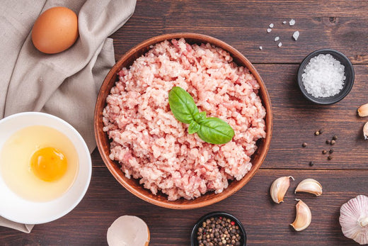 Ground meat with egg and salt showing common carnivore diet ingredients beginners often rely on when starting the carnivore diet.