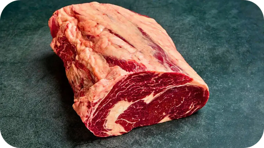 Fresh grass-fed beef cut with visible marbling, highlighting natural quality and CLA benefits for flavour, nutrition, and health
