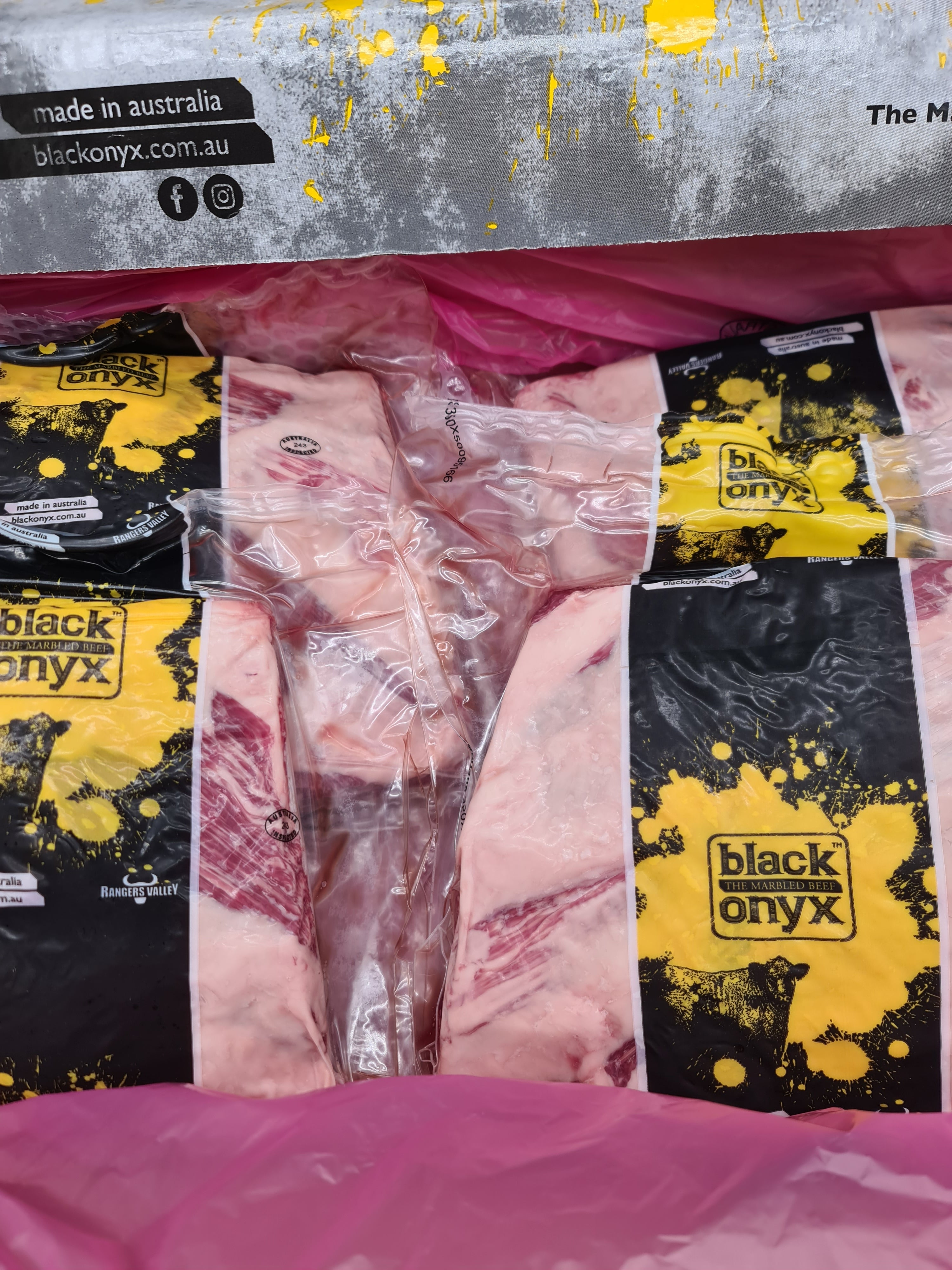FROZEN Short Ribs From $29/kg – Grain-Fed Black Angus MB3–4 – Rangers Valley Black Onyx