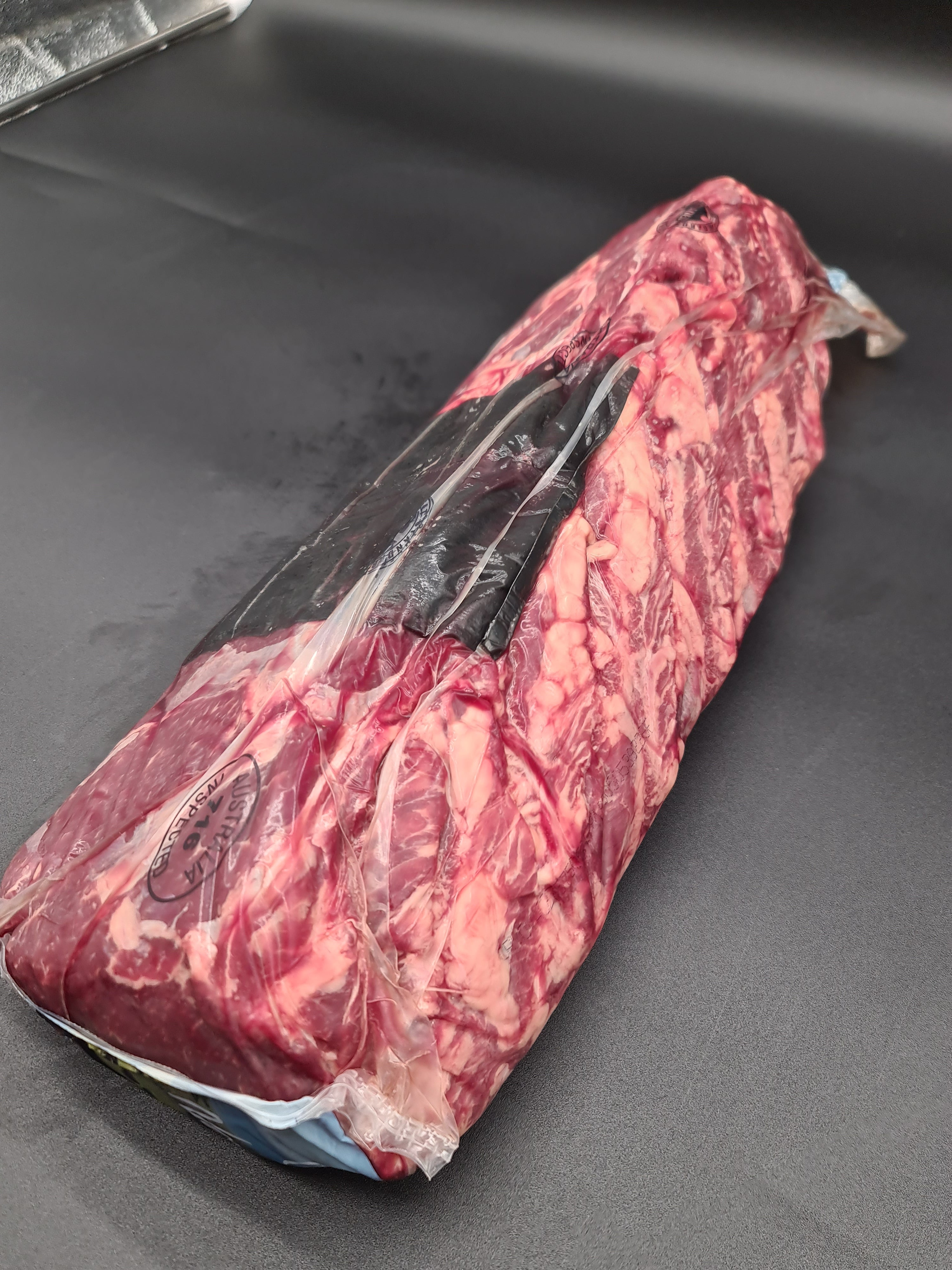 Close-up of Greenham Natural Beef cuts in an open box