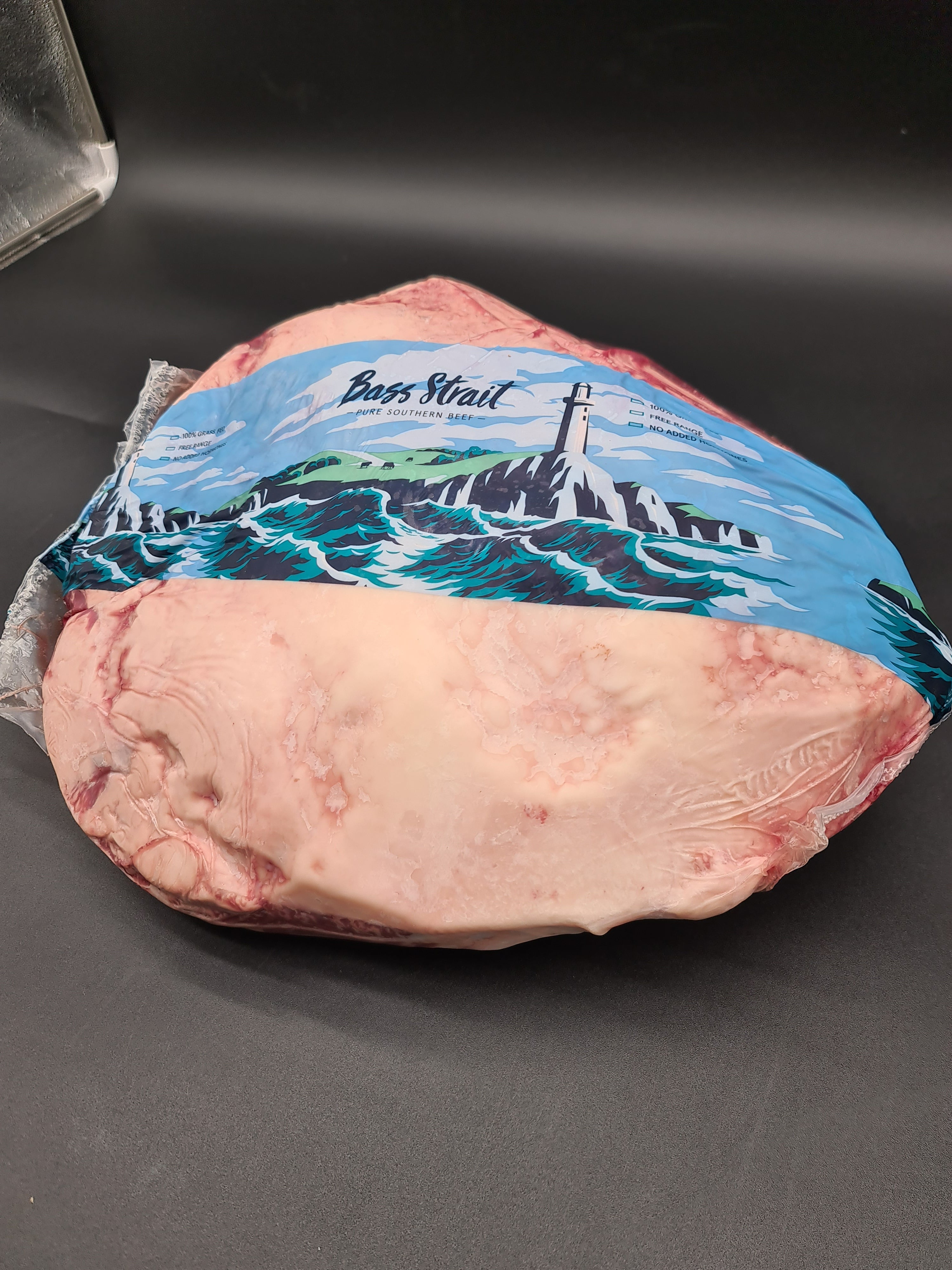 Two Bass Strait beef cuts side by side in clear packaging
