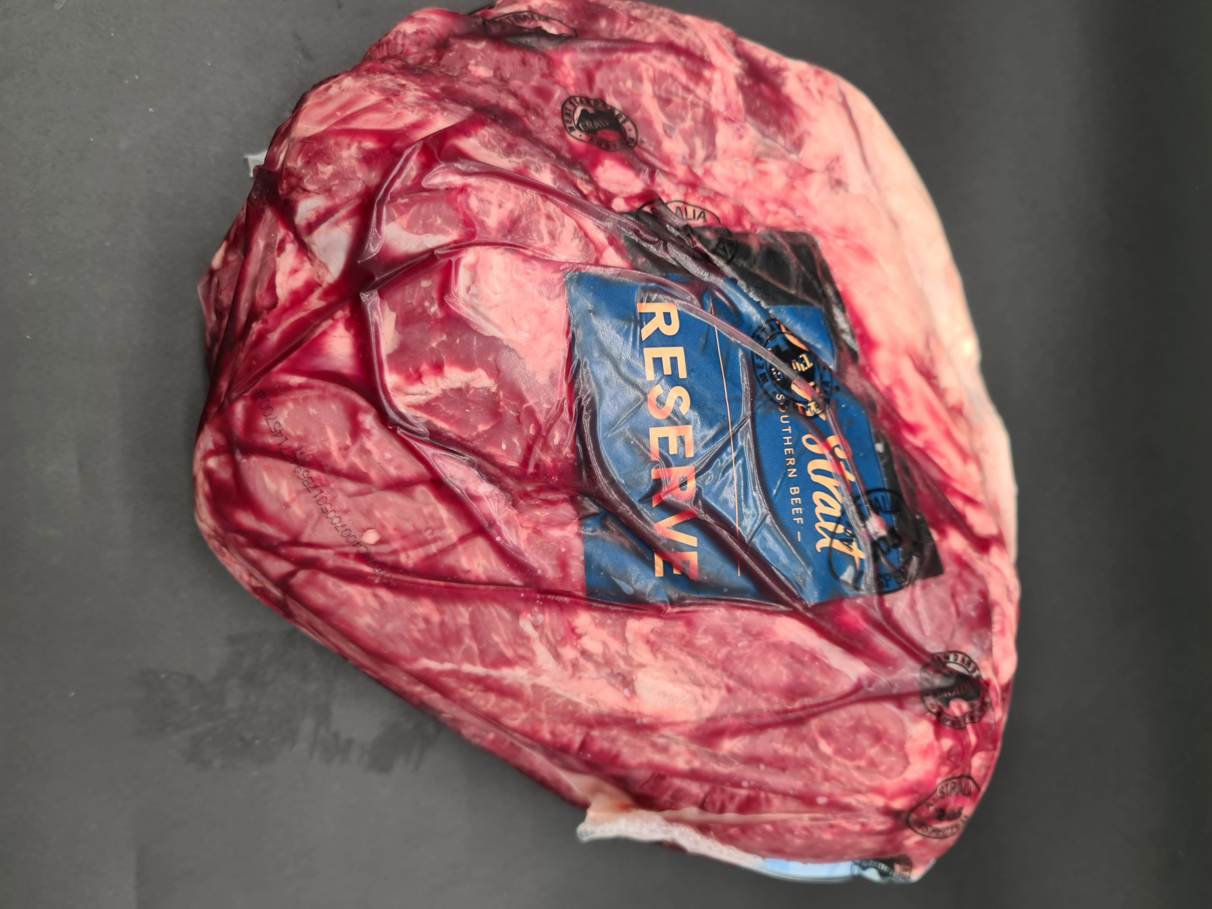 Wanderer beef cut in clear vacuum packaging