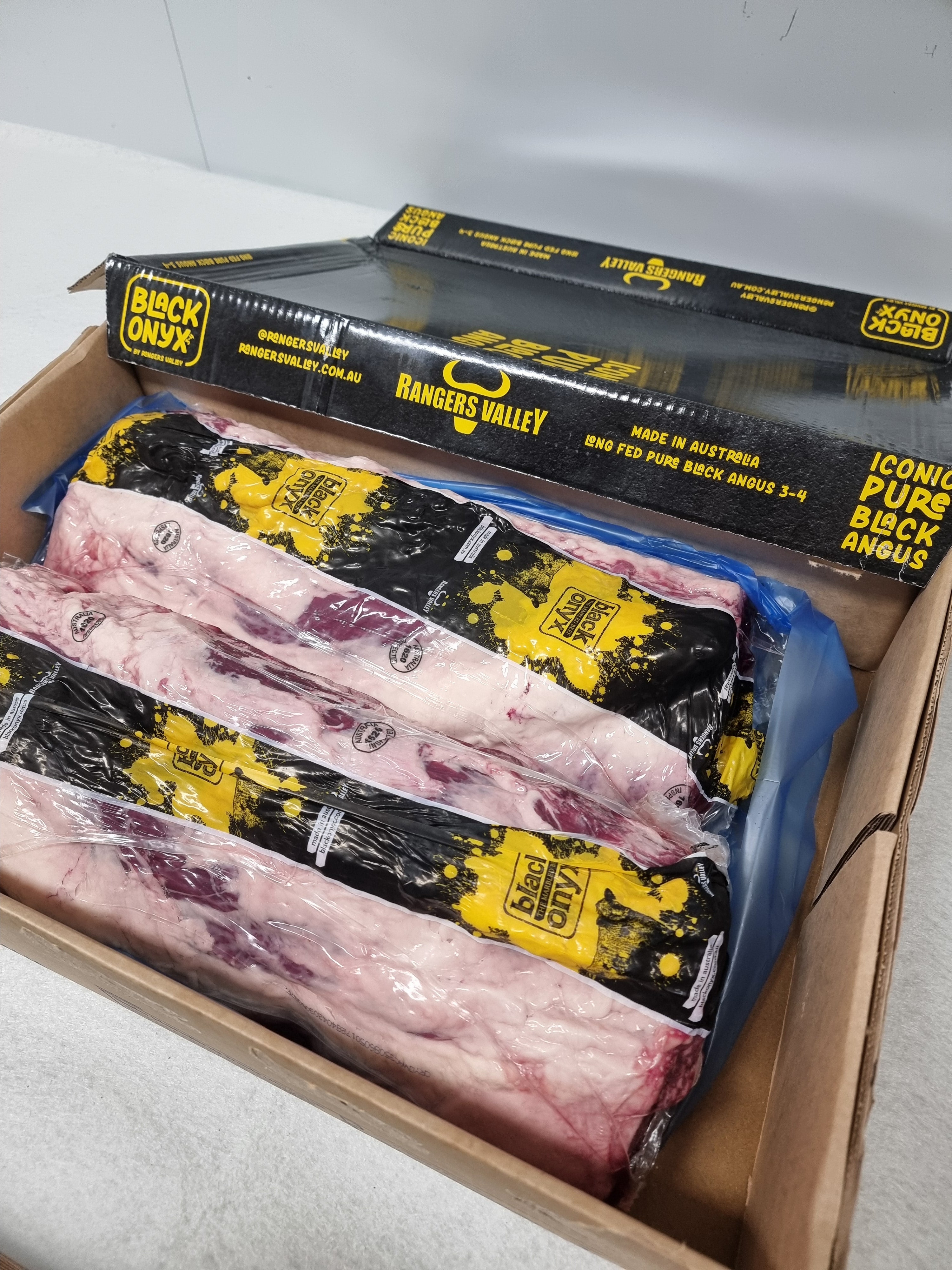 Closed premium lamb box on a white surface
