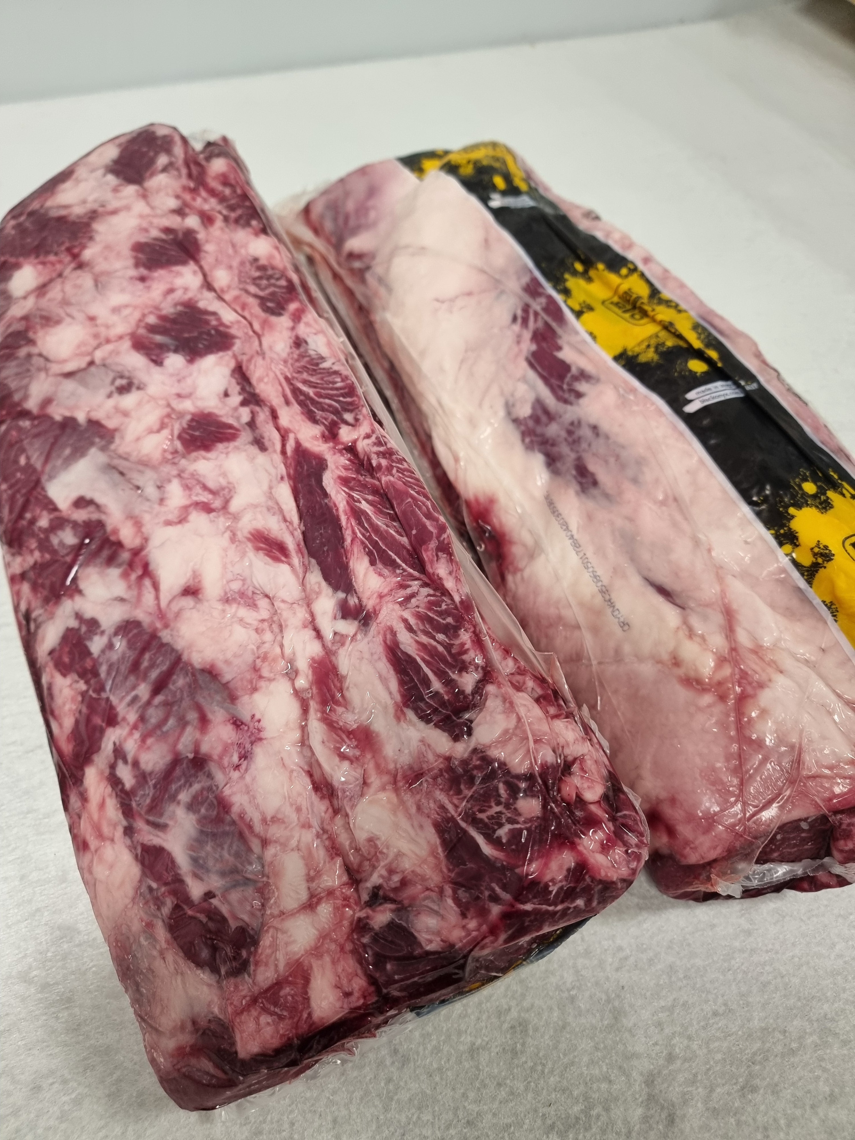 Angled view of closed premium meat box