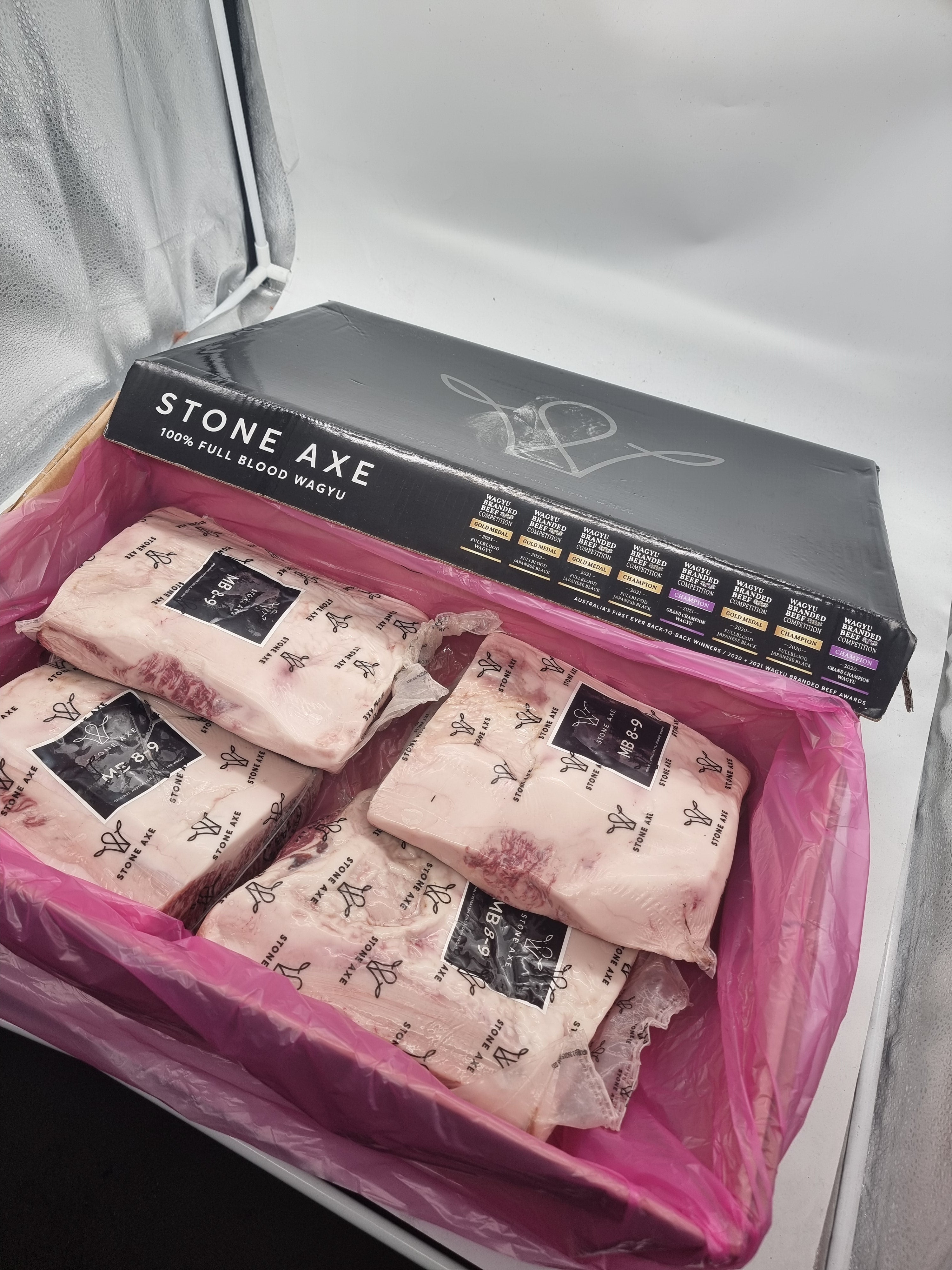 Stone Axe Full Blood Wagyu Porterhouse (MB 8–9+) $149/kg
