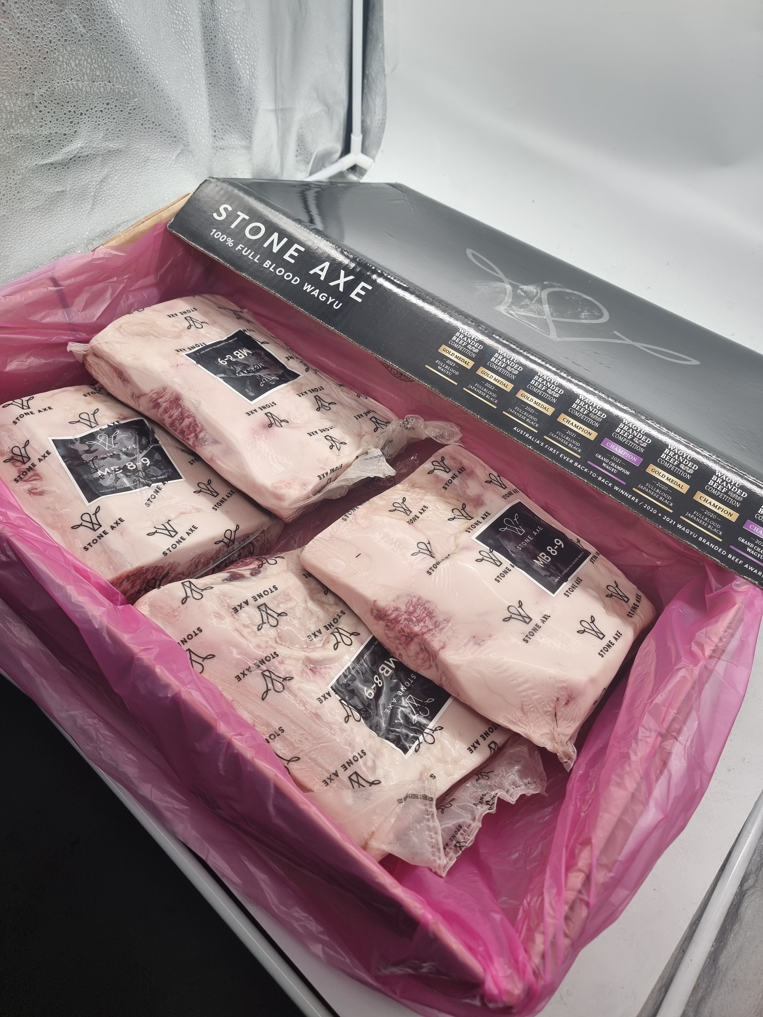 Stone Axe Full Blood Wagyu Porterhouse (MB 8–9+) $149/kg