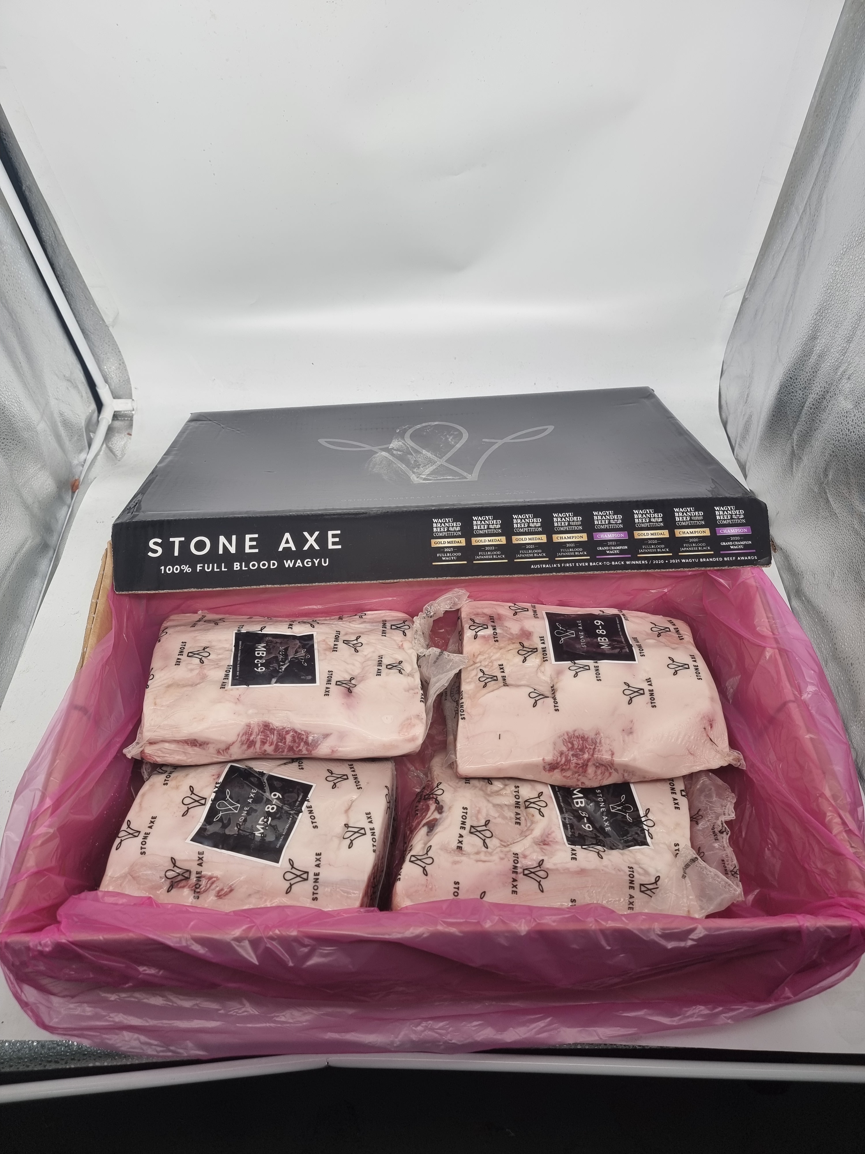 Stone Axe Full Blood Wagyu Porterhouse (MB 8–9+) $149/kg