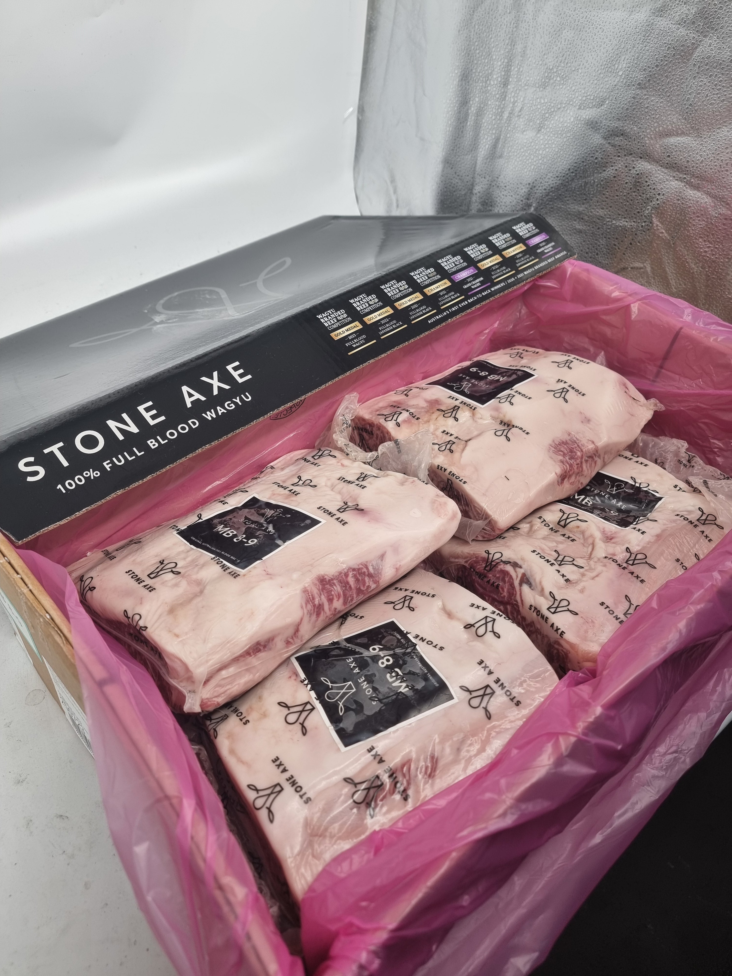 Stone Axe Full Blood Wagyu Porterhouse (MB 8–9+) $149/kg