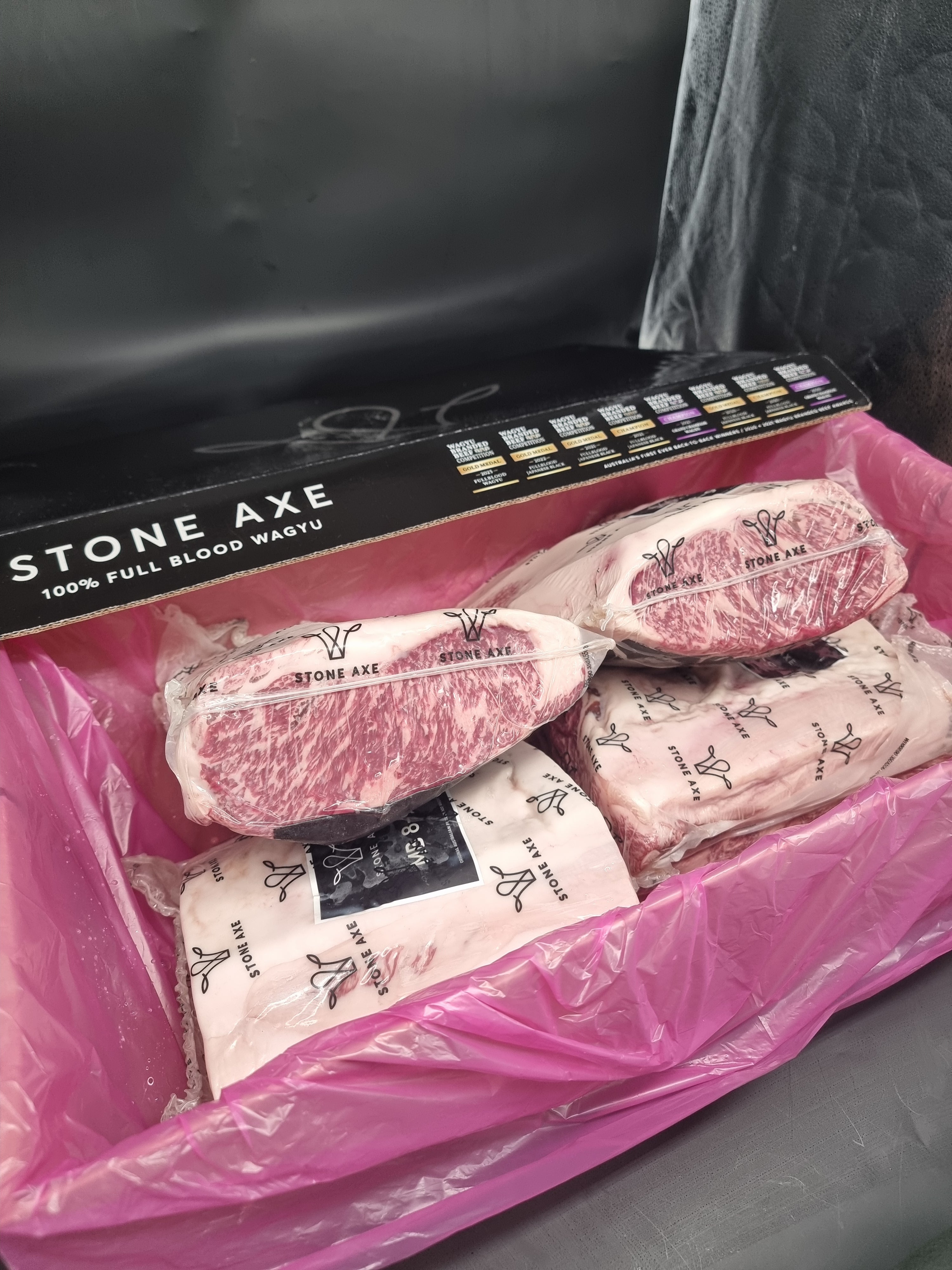 Stone Axe Full Blood Wagyu Porterhouse (MB 8–9+) $149/kg