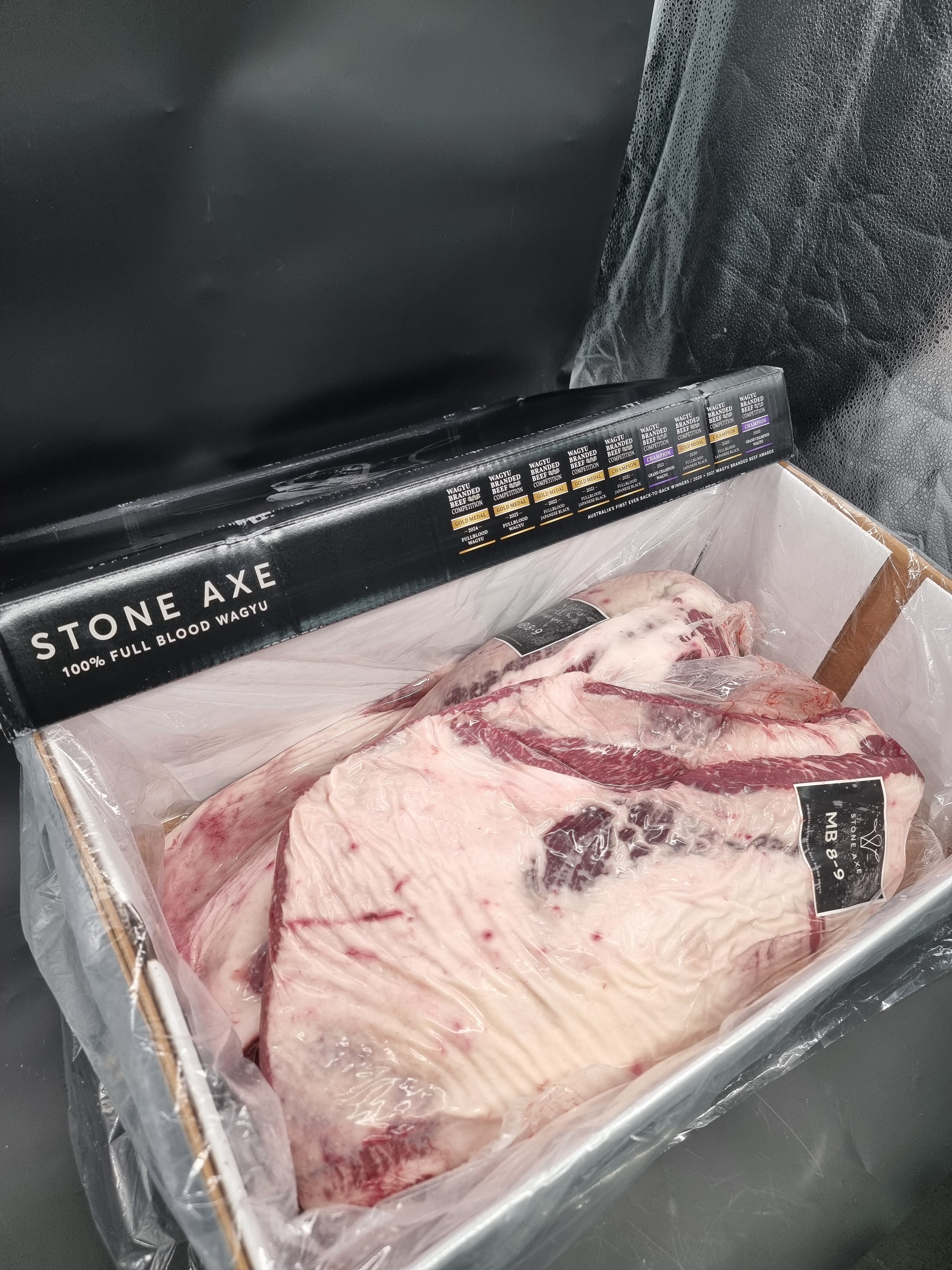 Stone Axe Full Blood Wagyu Brisket (MB 8–9+) $31/kg