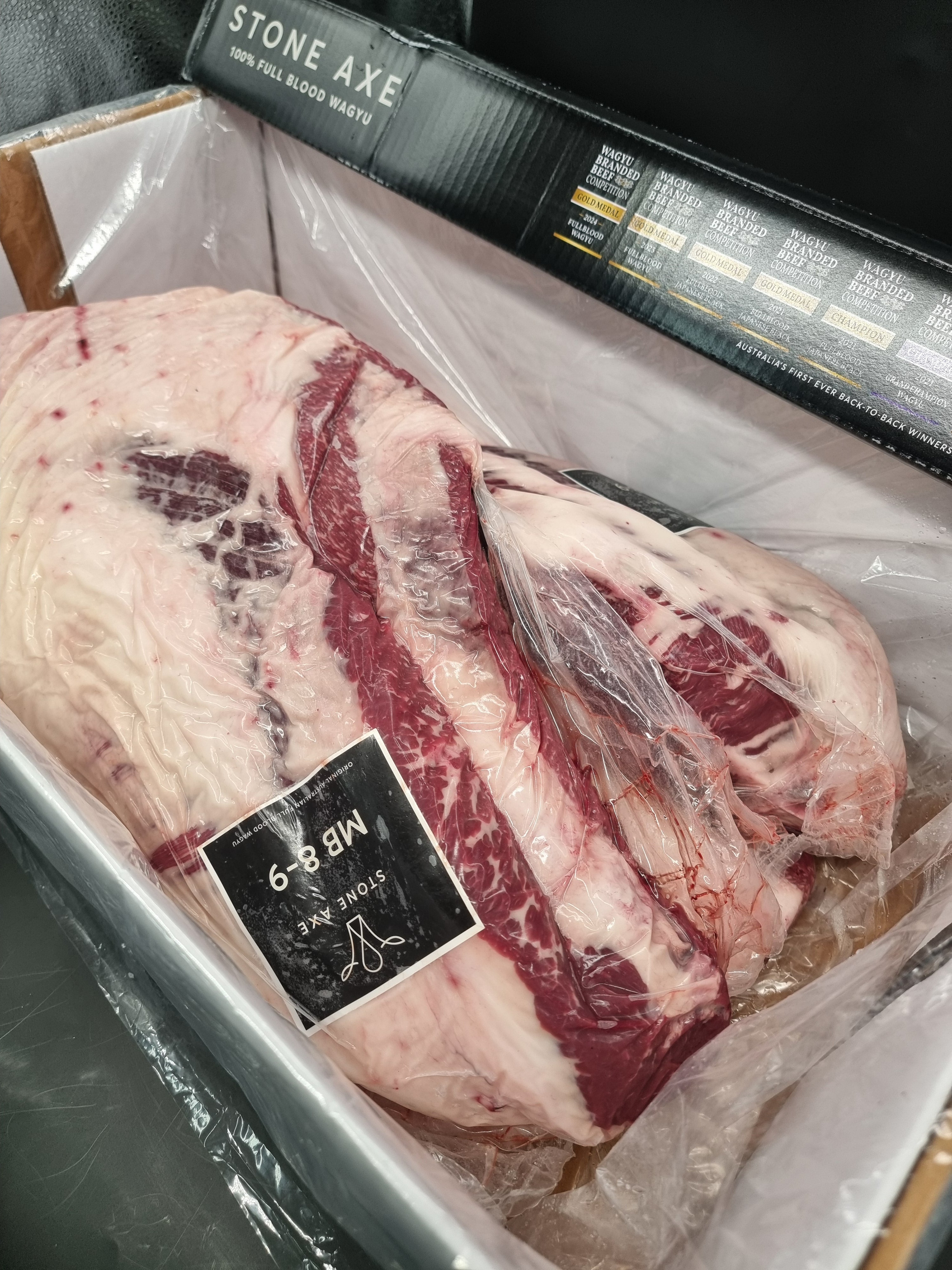 Stone Axe Full Blood Wagyu Brisket (MB 8–9+) $31/kg