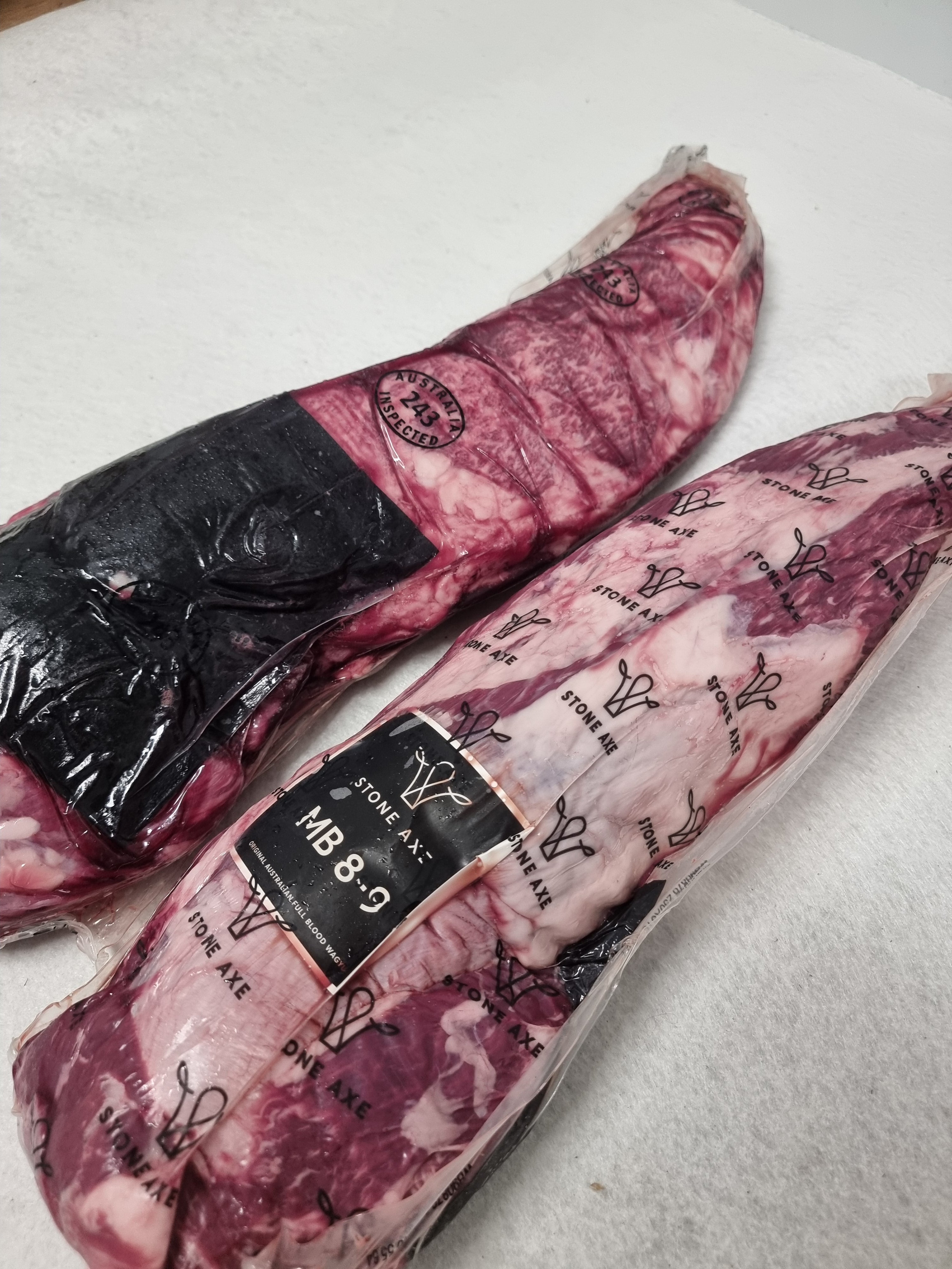 Stone Axe Full Blood Wagyu Eye Fillet (MB 8–9+) $199/kg