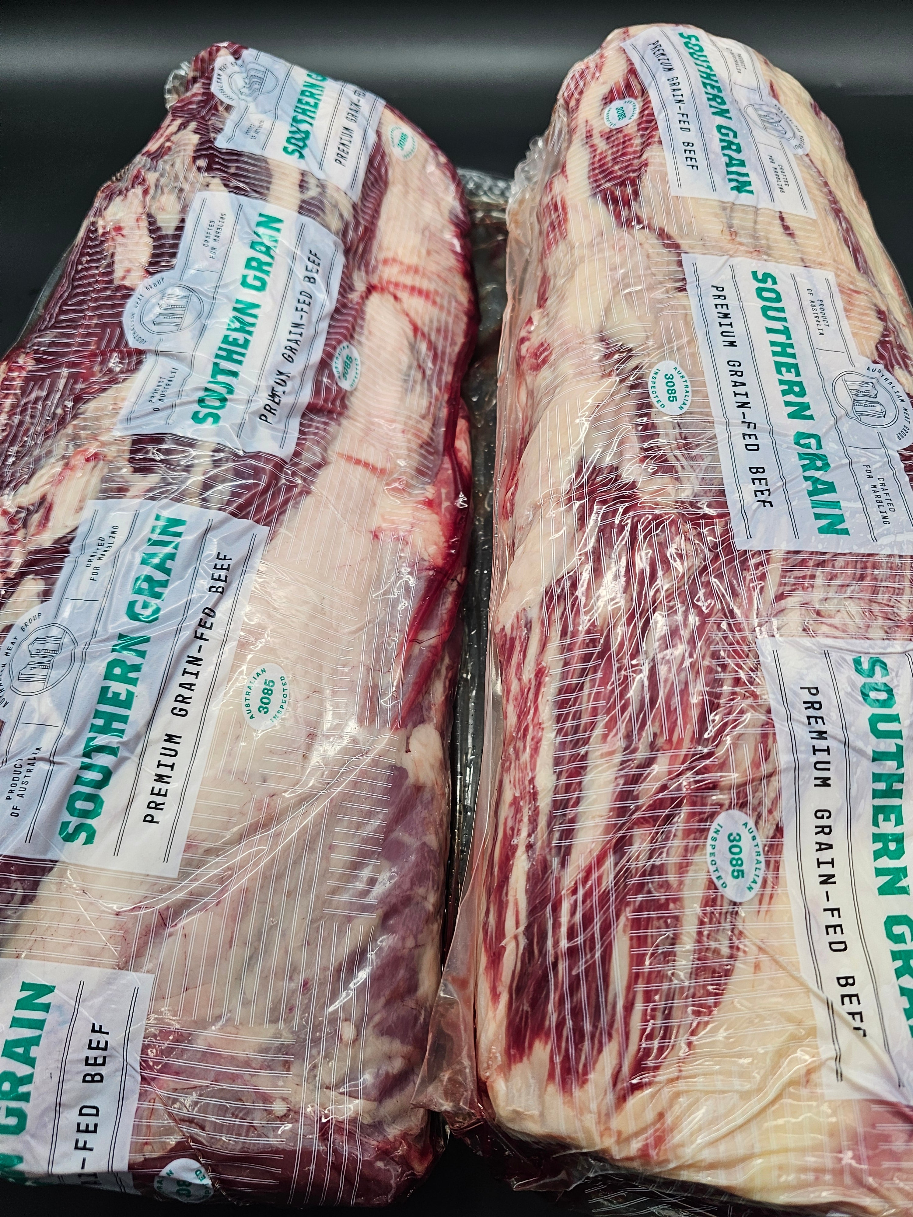 150-Day Grain-Fed Angus Scotch Cube Roll MB4 Boneless Ribeye Roll - Southern Grain $63/kg
