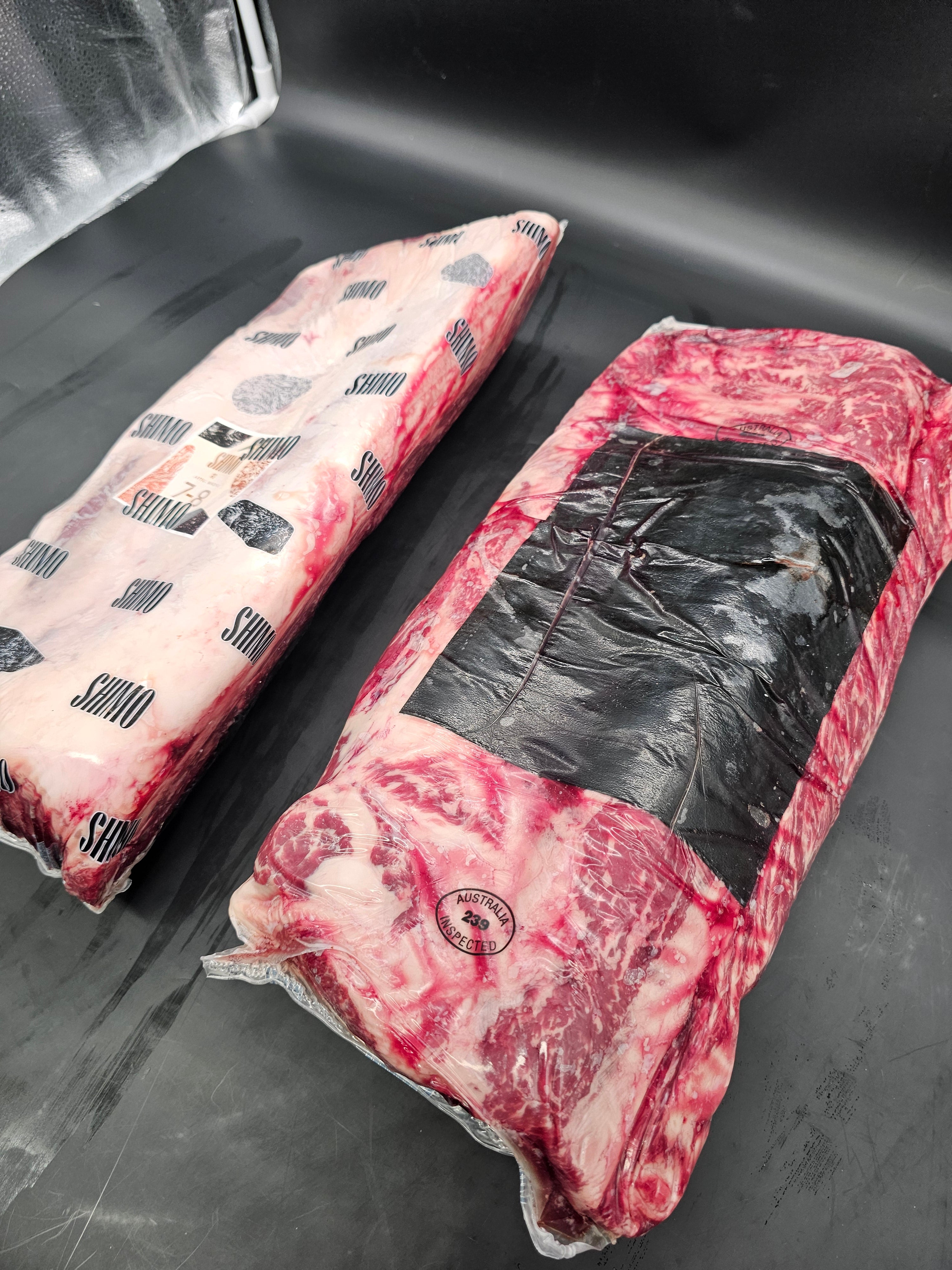 Shimo Grain-Fed Wagyu  Striploin MB 7–8 $98 KG