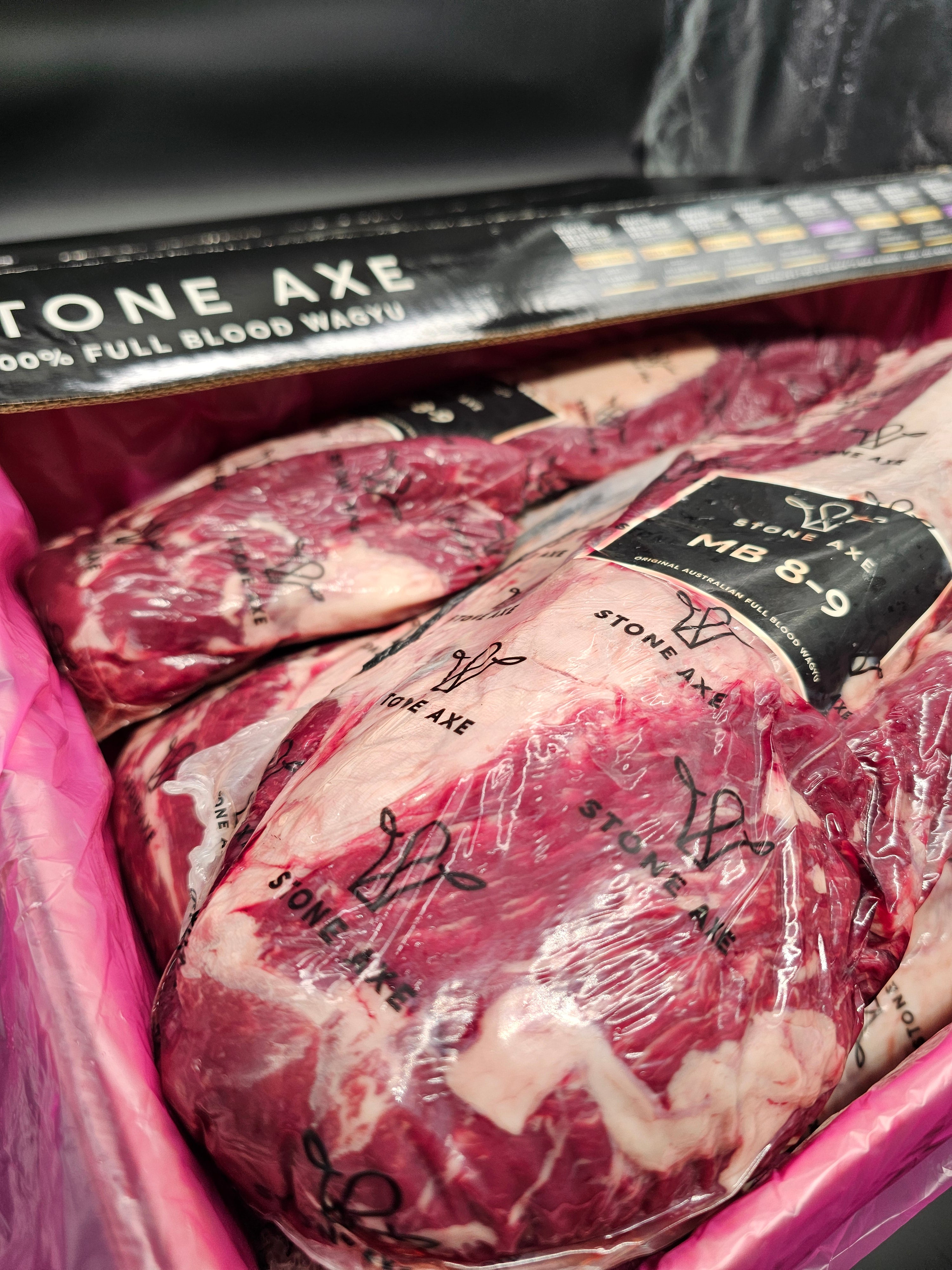 Stone Axe Full Blood Wagyu Eye Fillet (MB 8–9+) $199/kg
