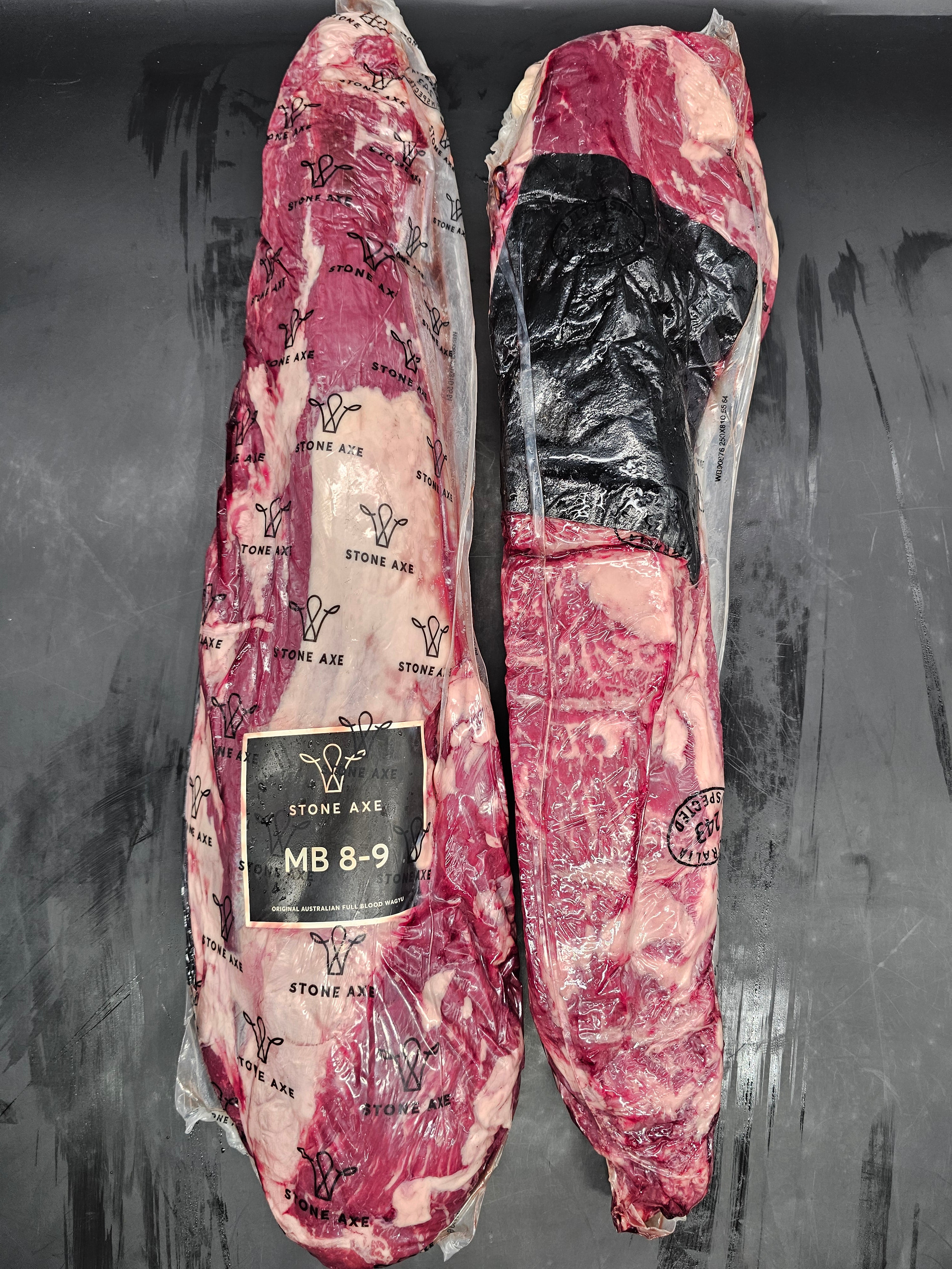 Stone Axe Full Blood Wagyu Eye Fillet (MB 8–9+) $199/kg