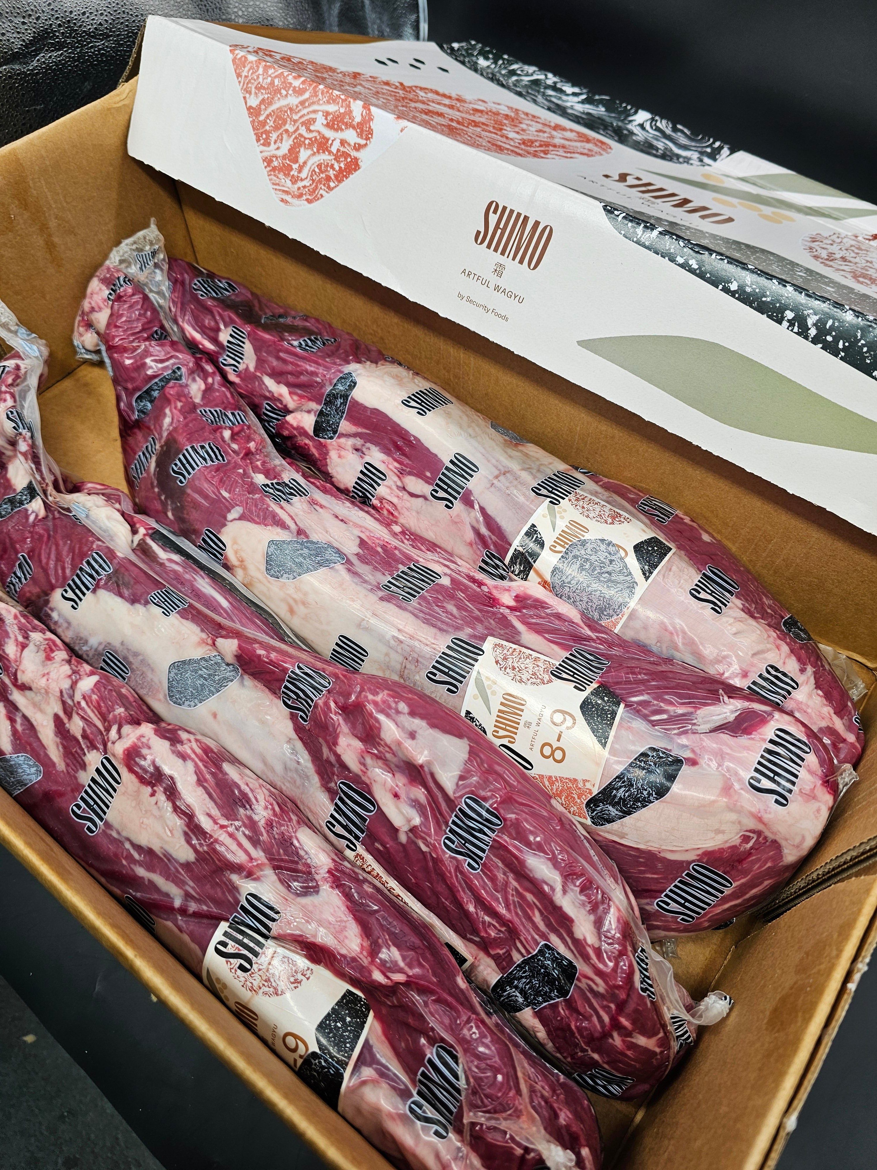 Shimo Artful Wagyu Tenderloin Side (Strap-Off) MB 8–9 – Unmatched Wagyu Elegance $118KG
