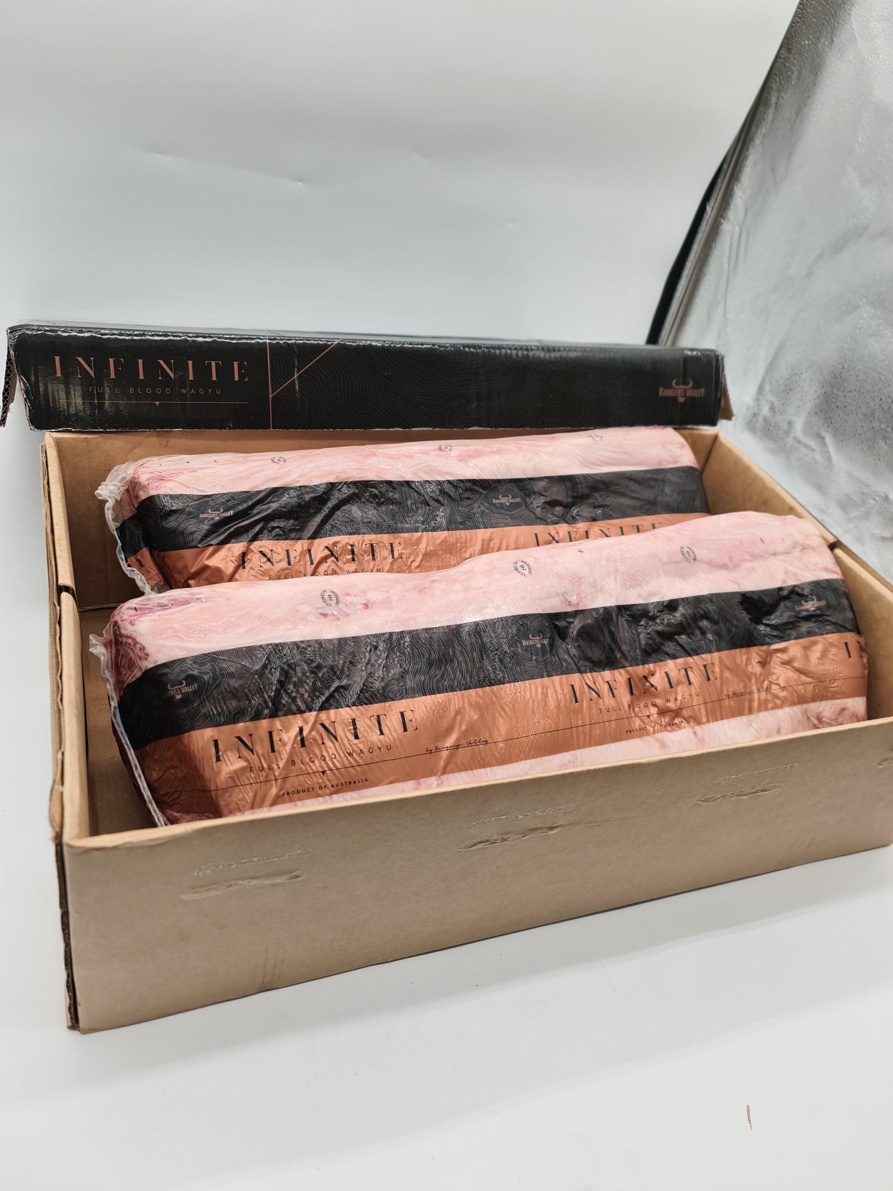 Ranger's Valley Infinite Full Blood Wagyu Porterhouse Striploin MB9+ $99/kg *Special*