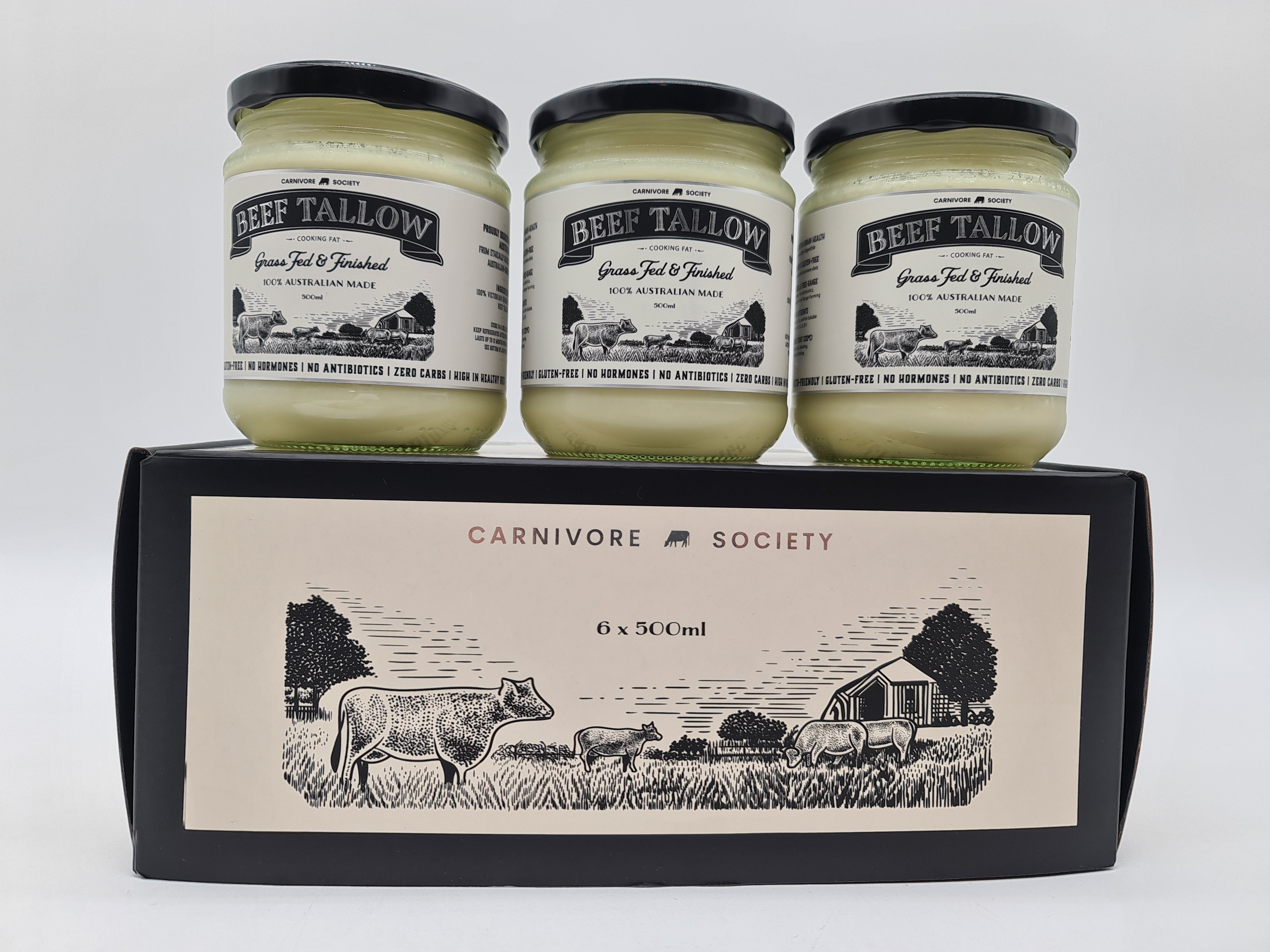 Carnivore Society Beef Tallow – 100% Grass-Fed & Finished (Hormone and Antibiotic Free)