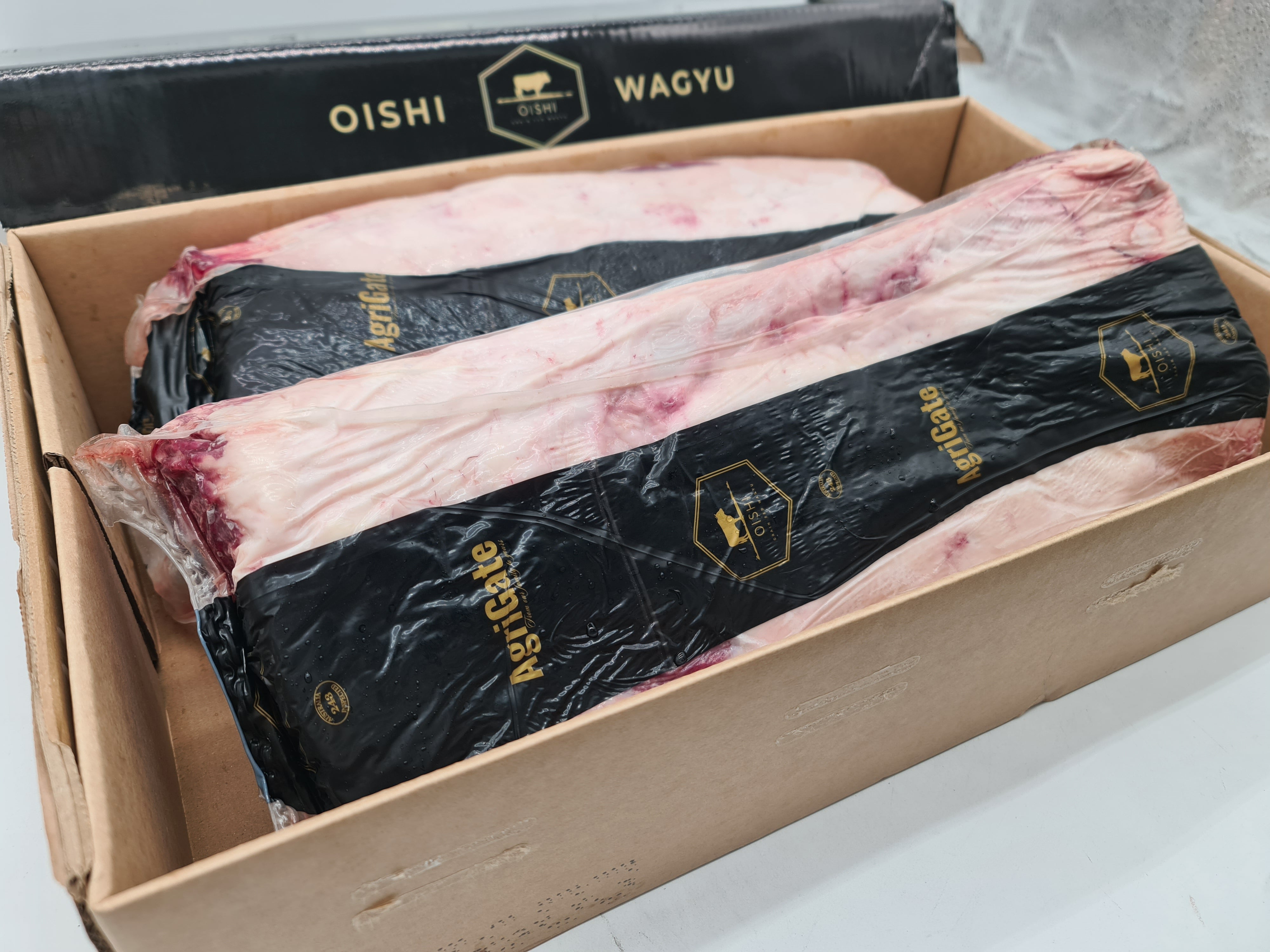Oishi F1 Wagyu Porterhouse Striploin MB3+ $59/kg