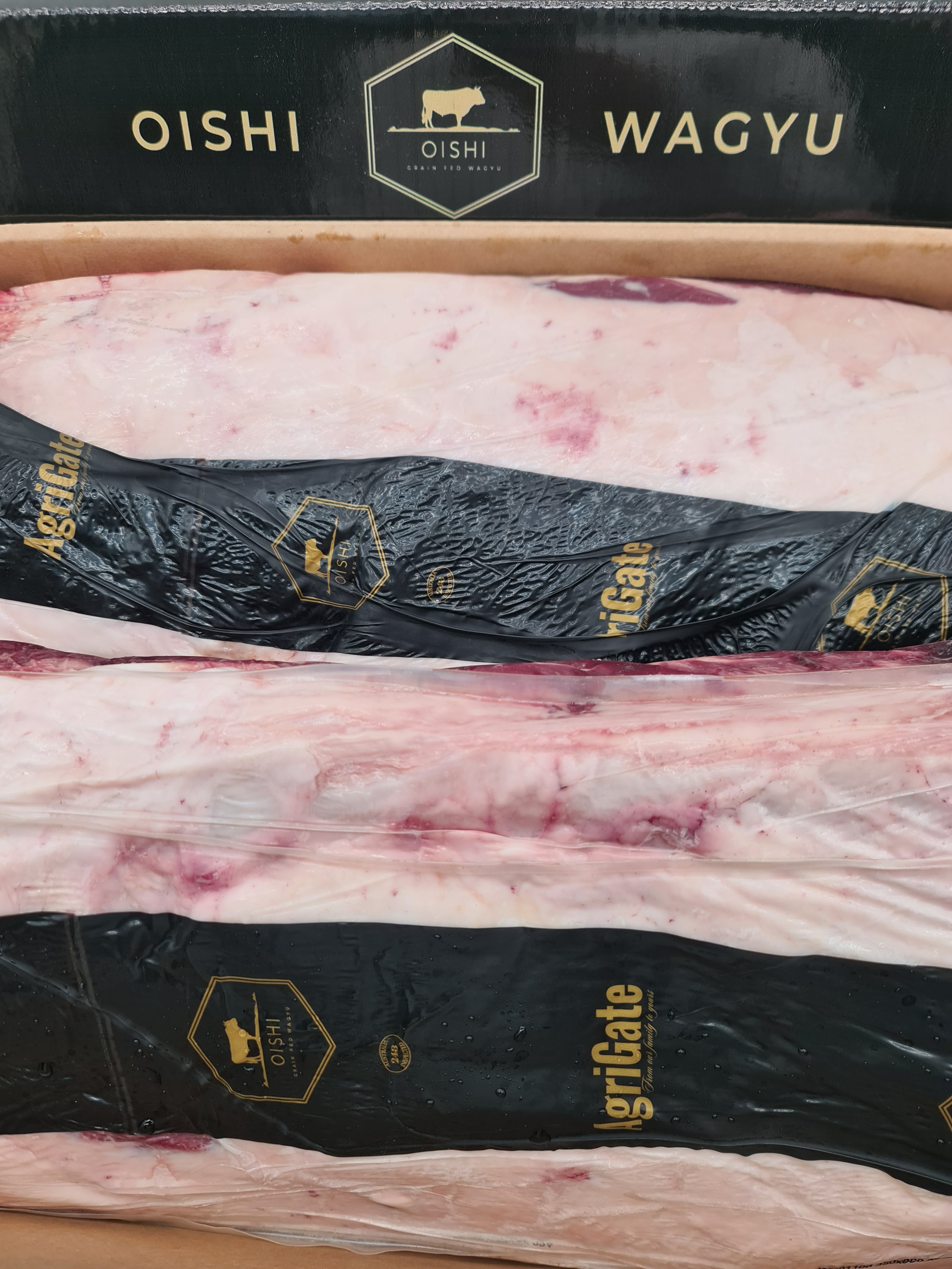 Oishi F1 Wagyu Porterhouse Striploin MB3+ $59/kg