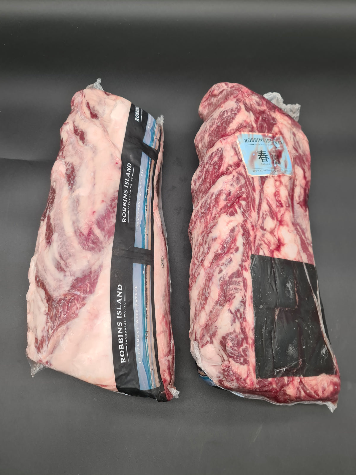 Close-up of premium beef cut in clear packaging