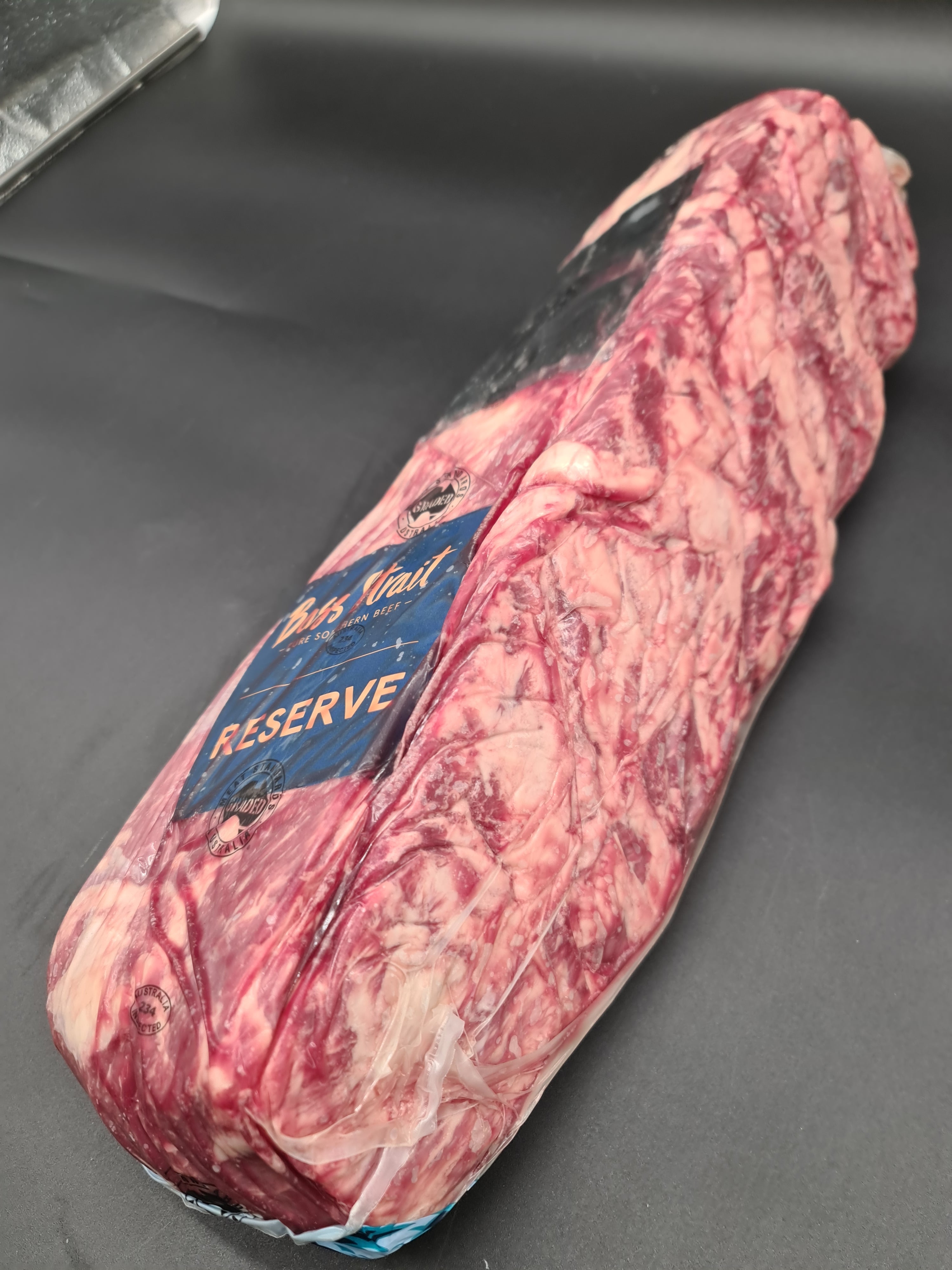 Angled view of closed premium meat box