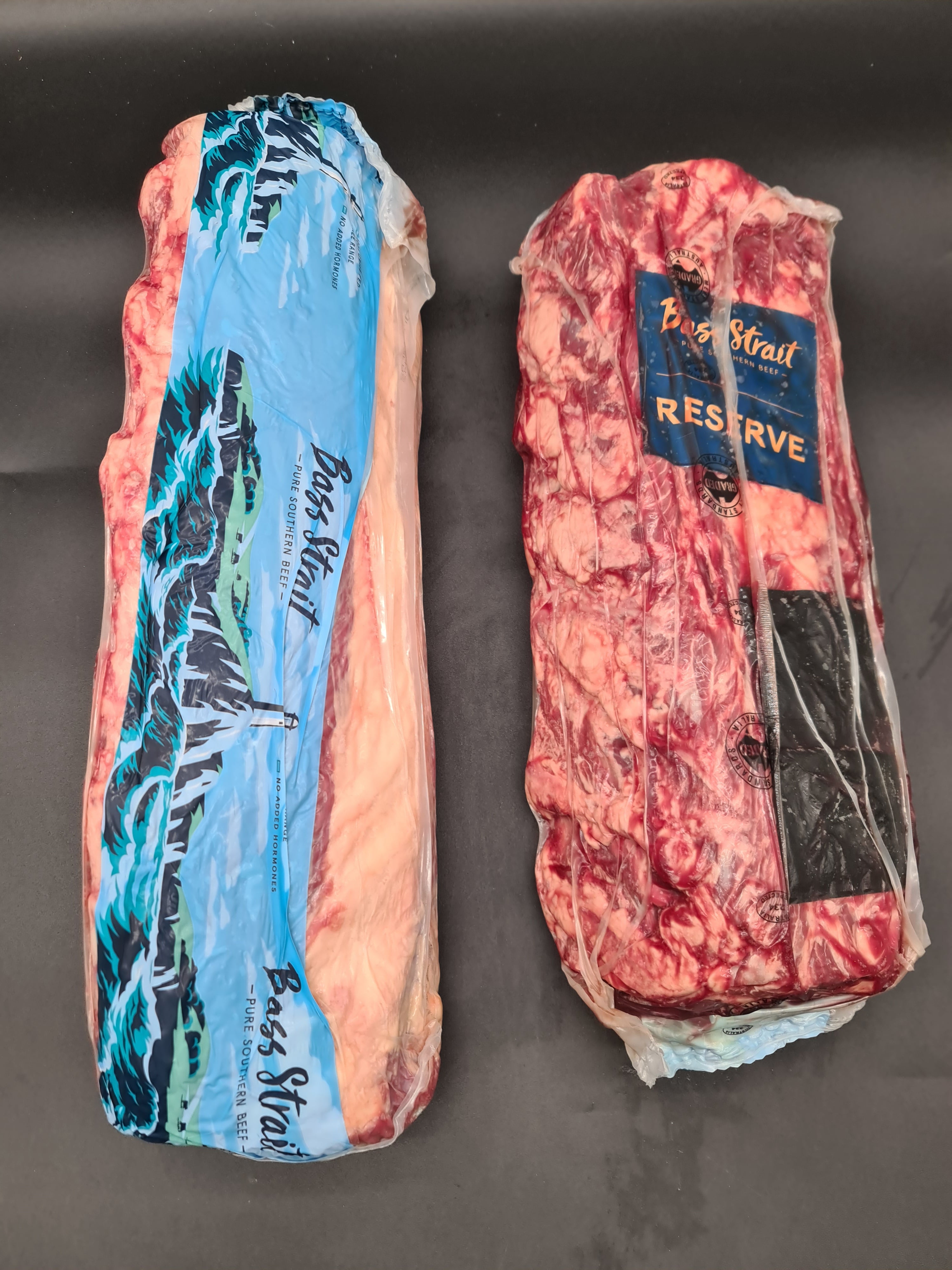Open premium meat box with vacuum-packed cuts inside