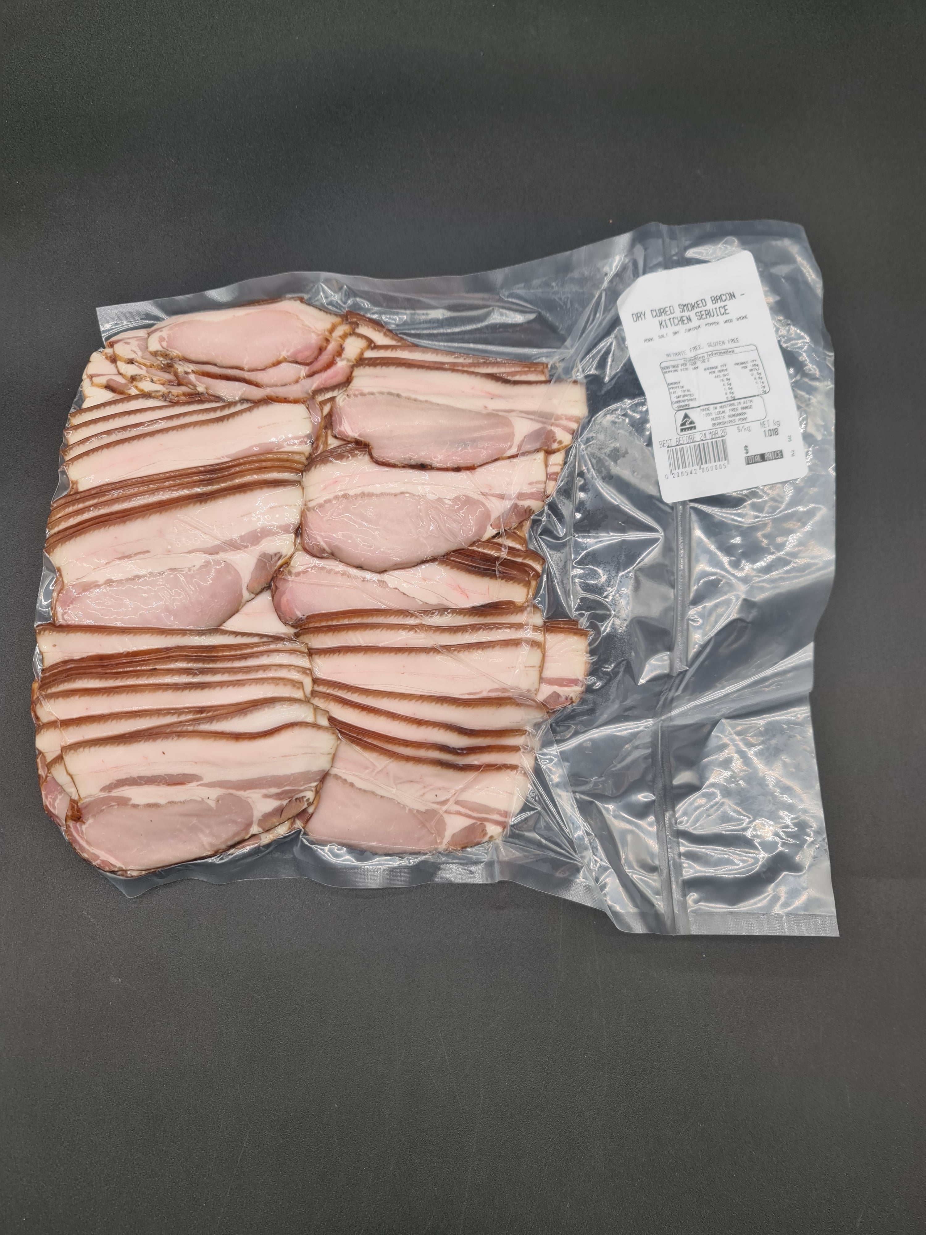 Dry Cured Smoked Berkshire Bacon from $70/kg - Bundarra