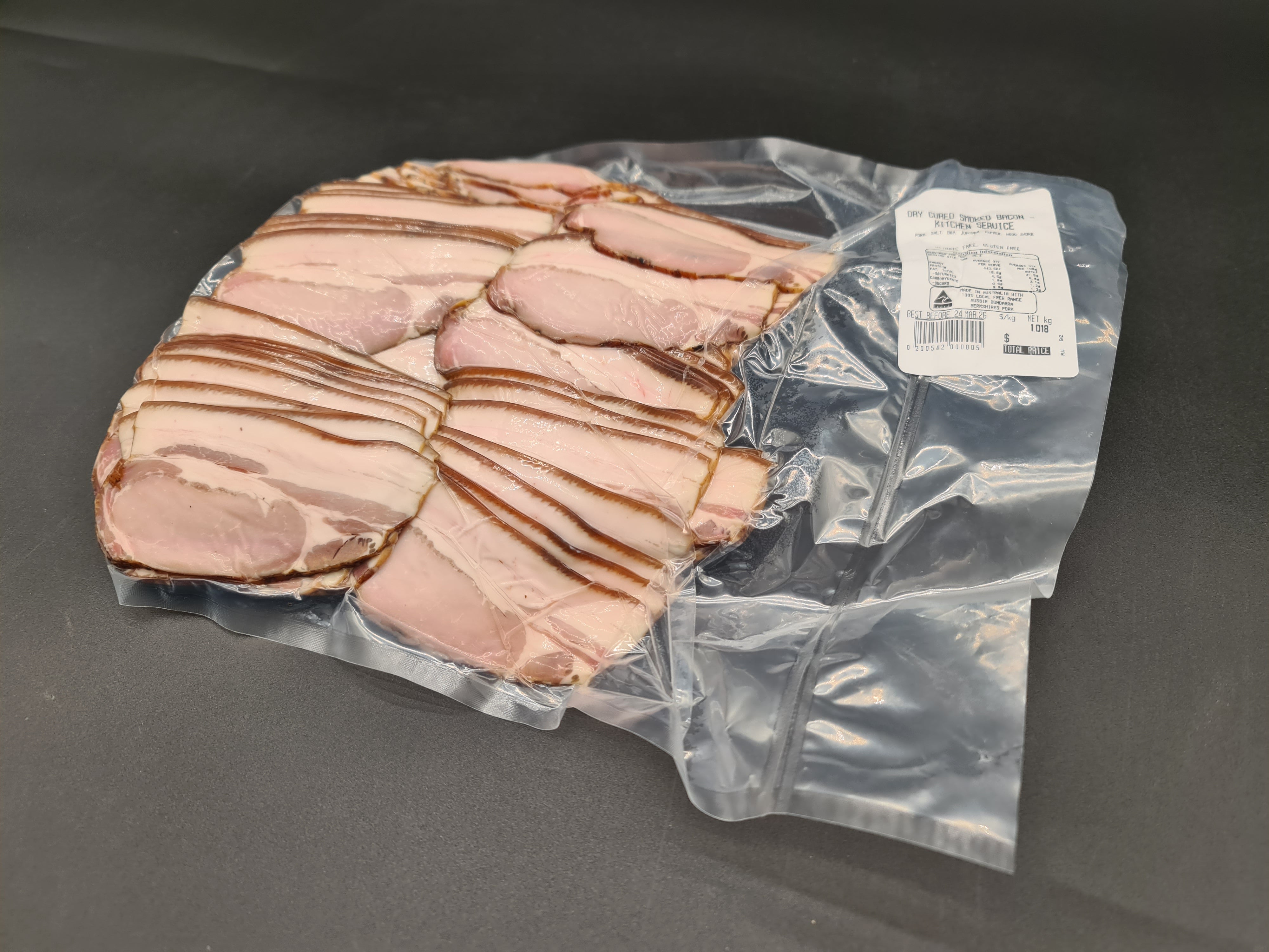 Dry Cured Smoked Berkshire Bacon from $70/kg - Bundarra