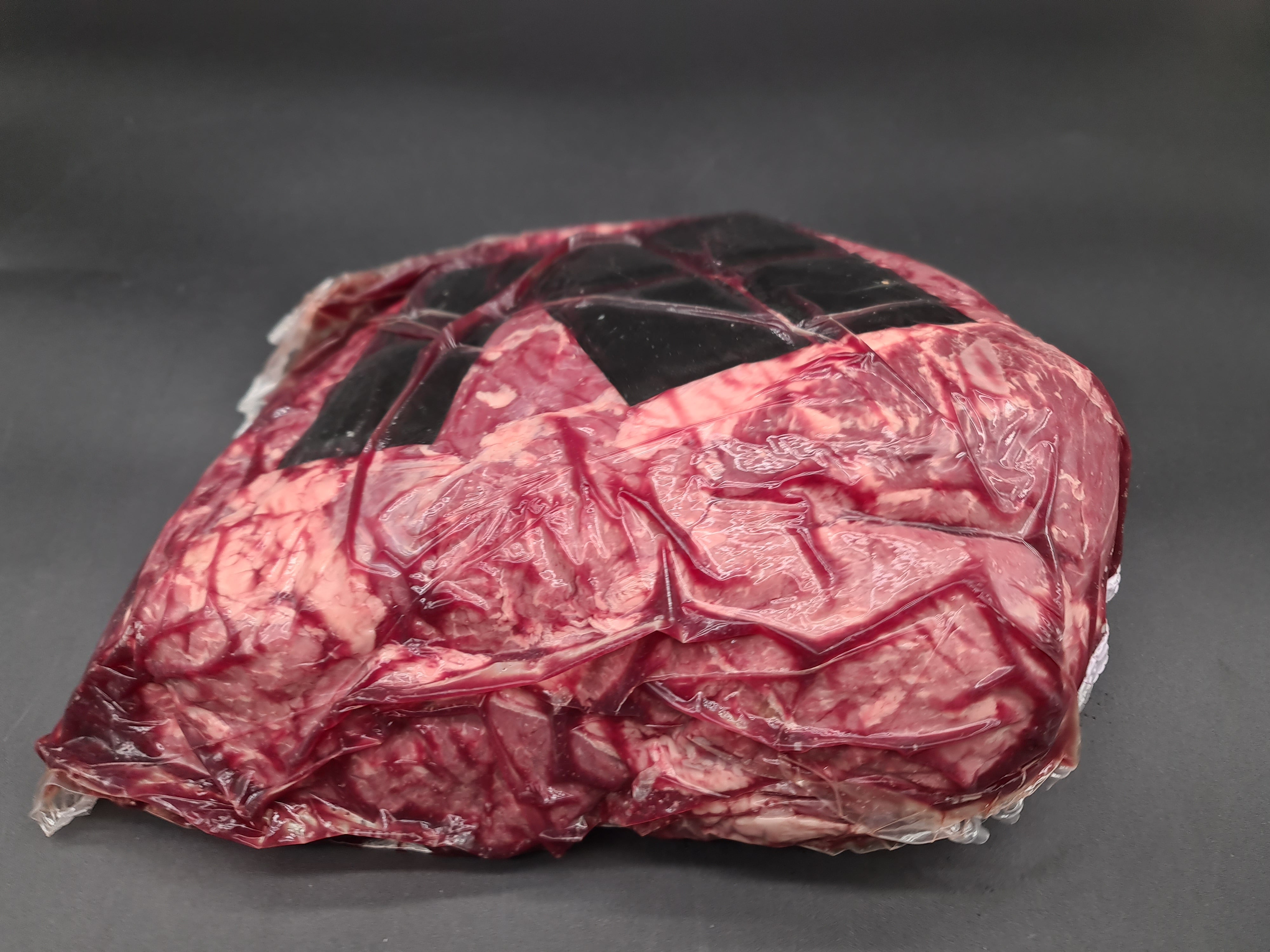 Close-up of two premium meat cuts with visible fat caps