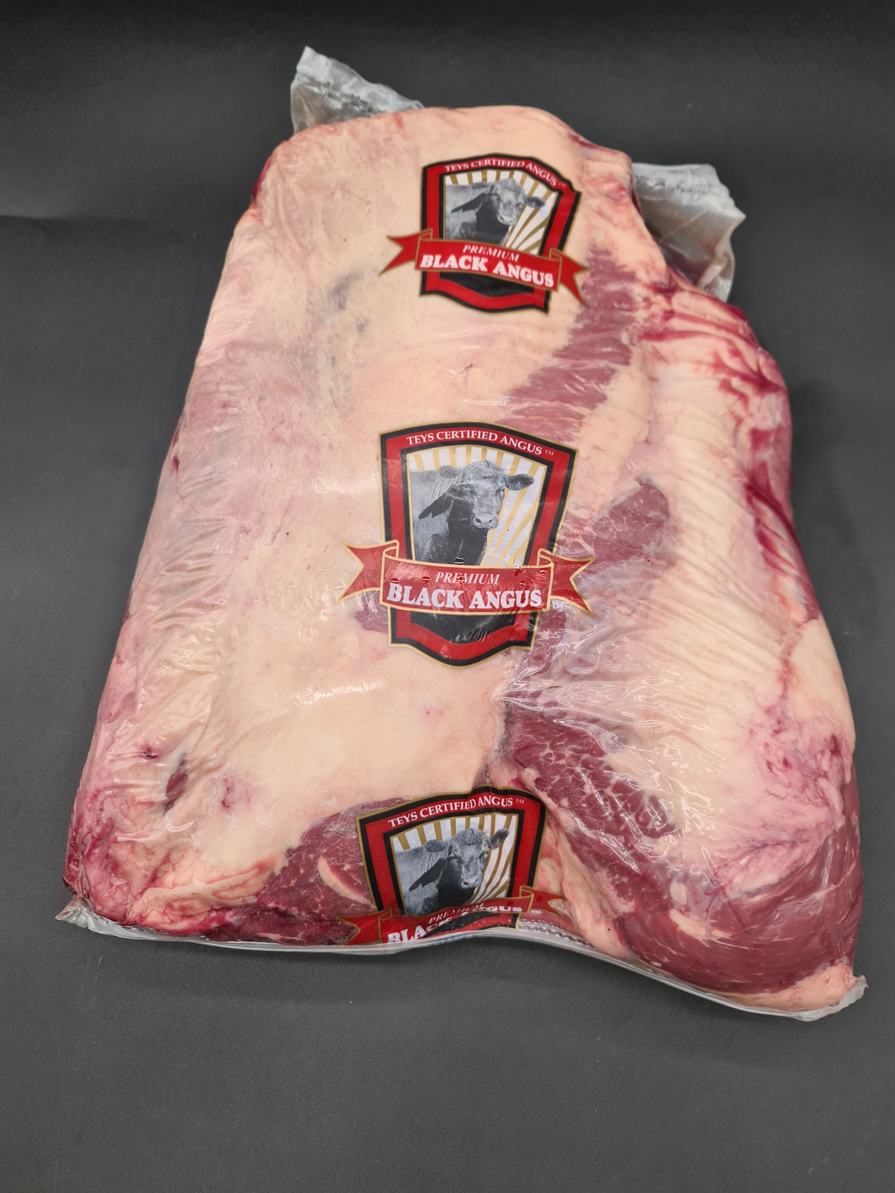 Close-up of premium meat cut in clear packaging