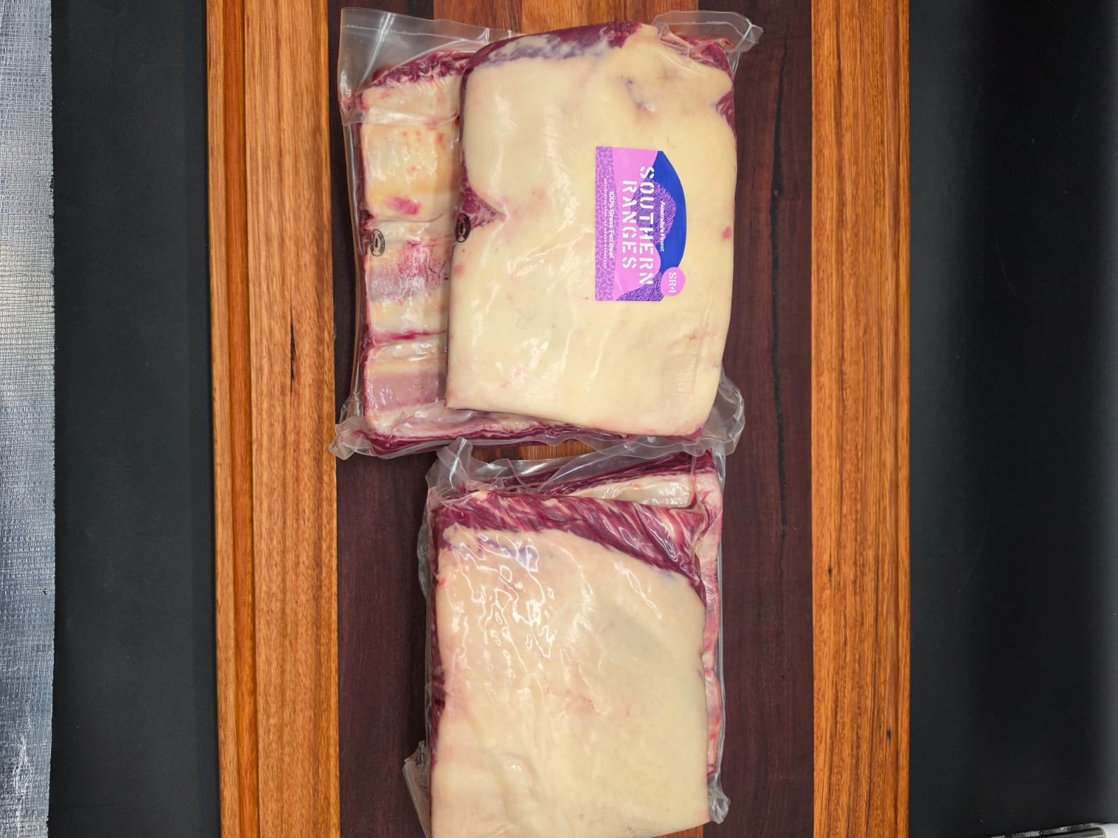 Southern Ranges short ribs box with cryovac sealed slabs