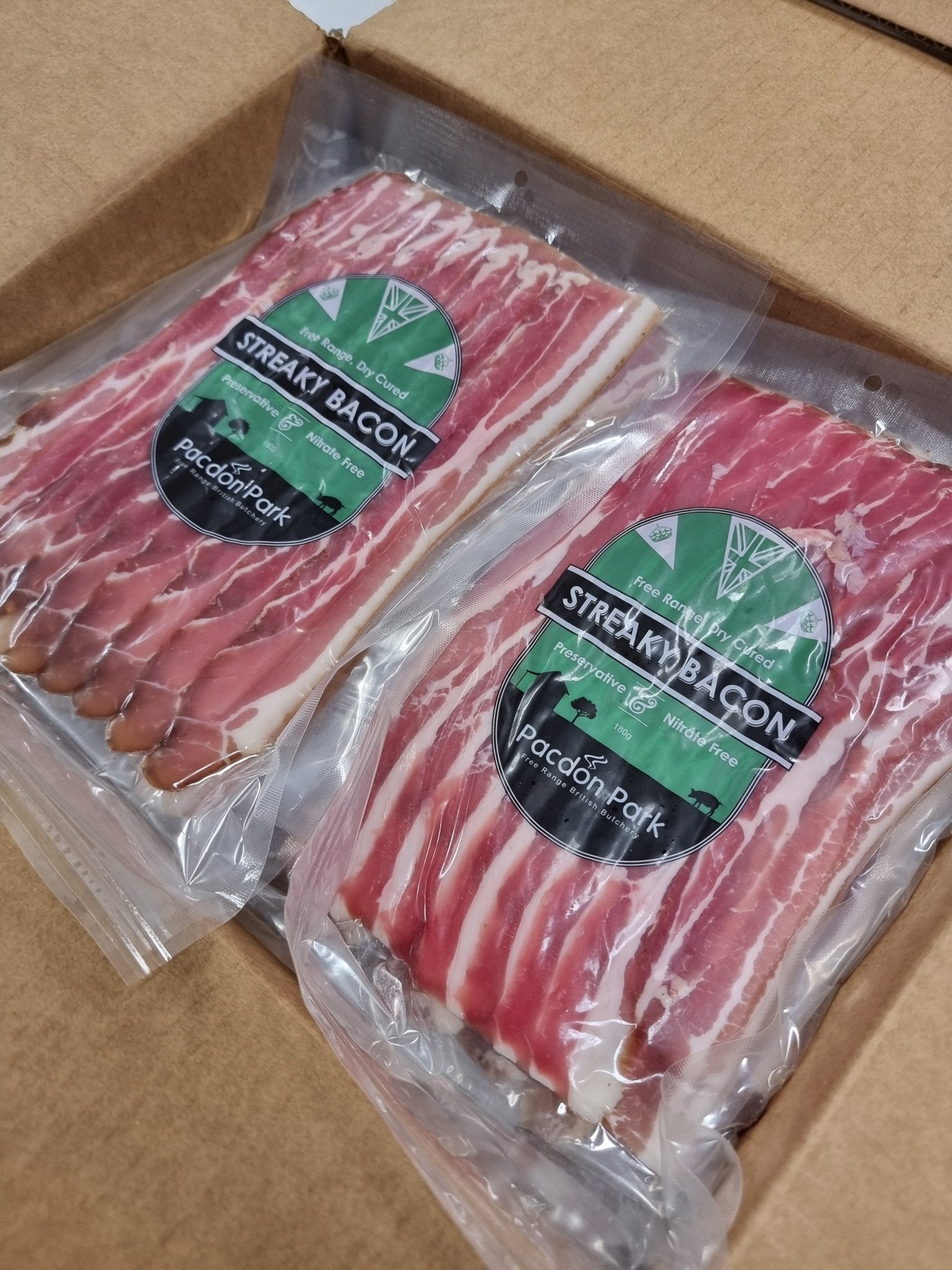 Free Range Dry Cured Steaky Bacon - Pacdon Park - Nitrate, Gluten, Preservative Free - Carnivore Society