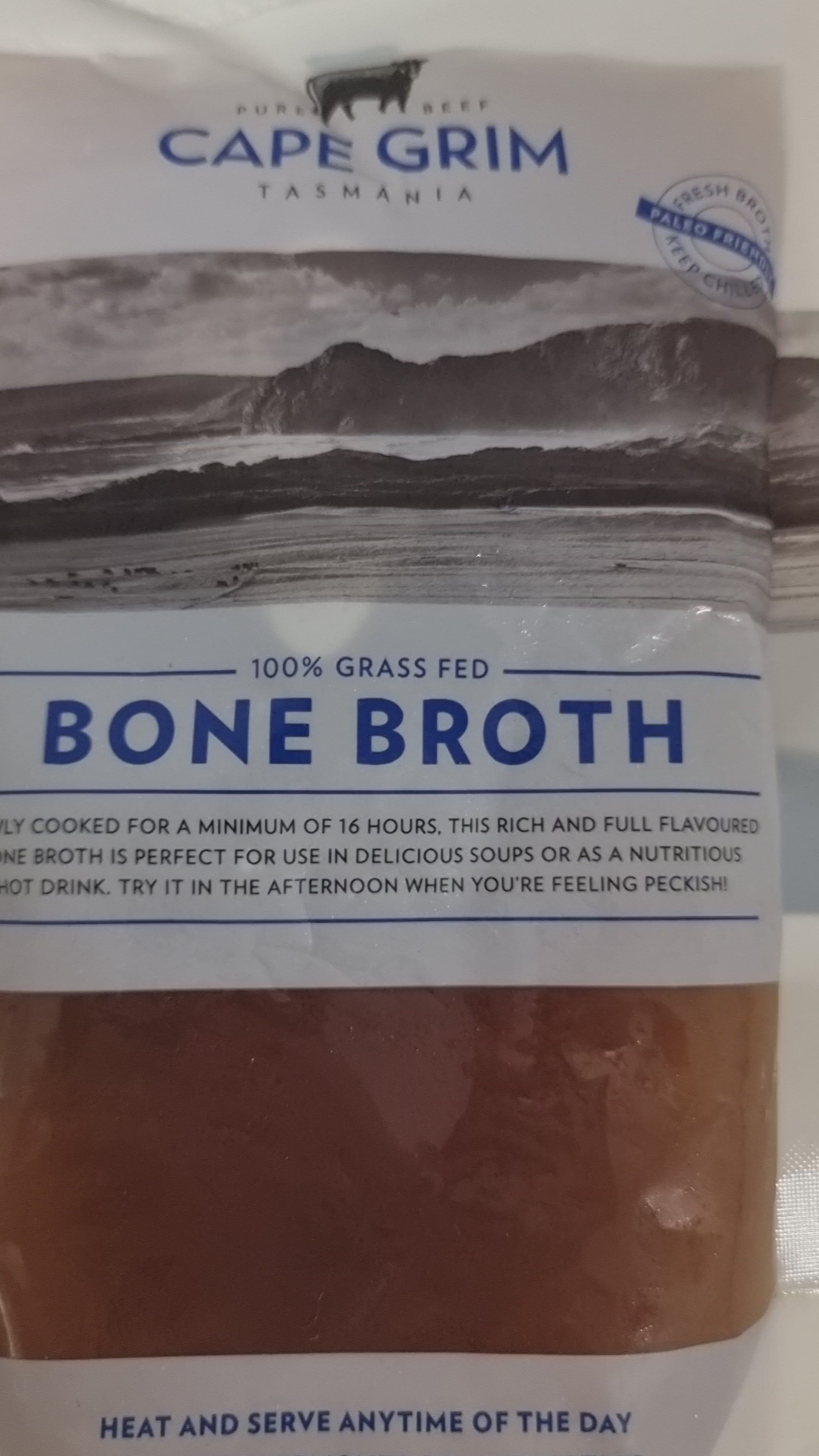 Cape Grim Bone Broth – 100% Grass-Fed & Finished, Tasmania (500mL)