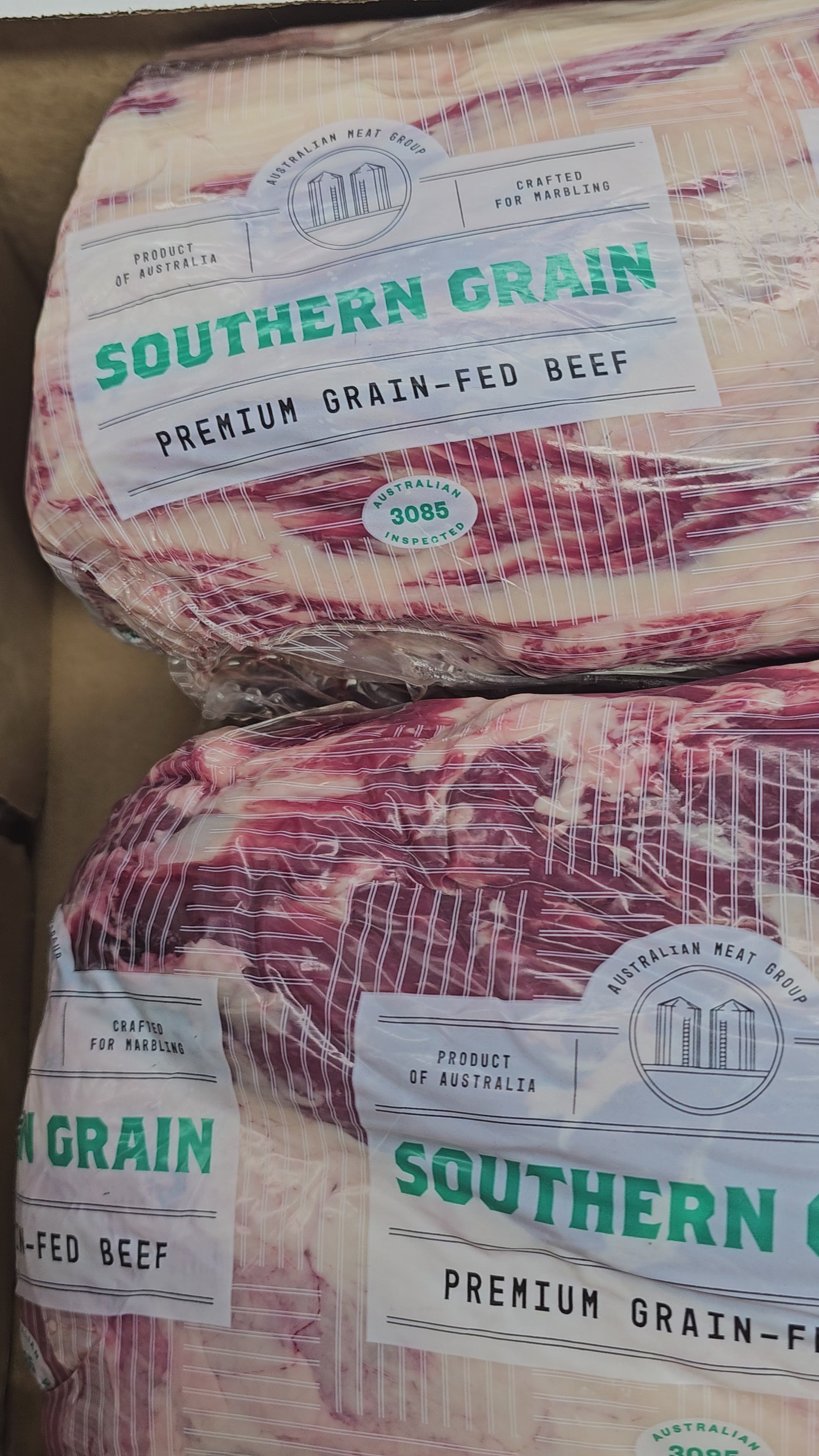 150-Day Grain-Fed Angus Scotch Cube Roll MB4 Boneless Ribeye Roll - Southern Grain $63/kg