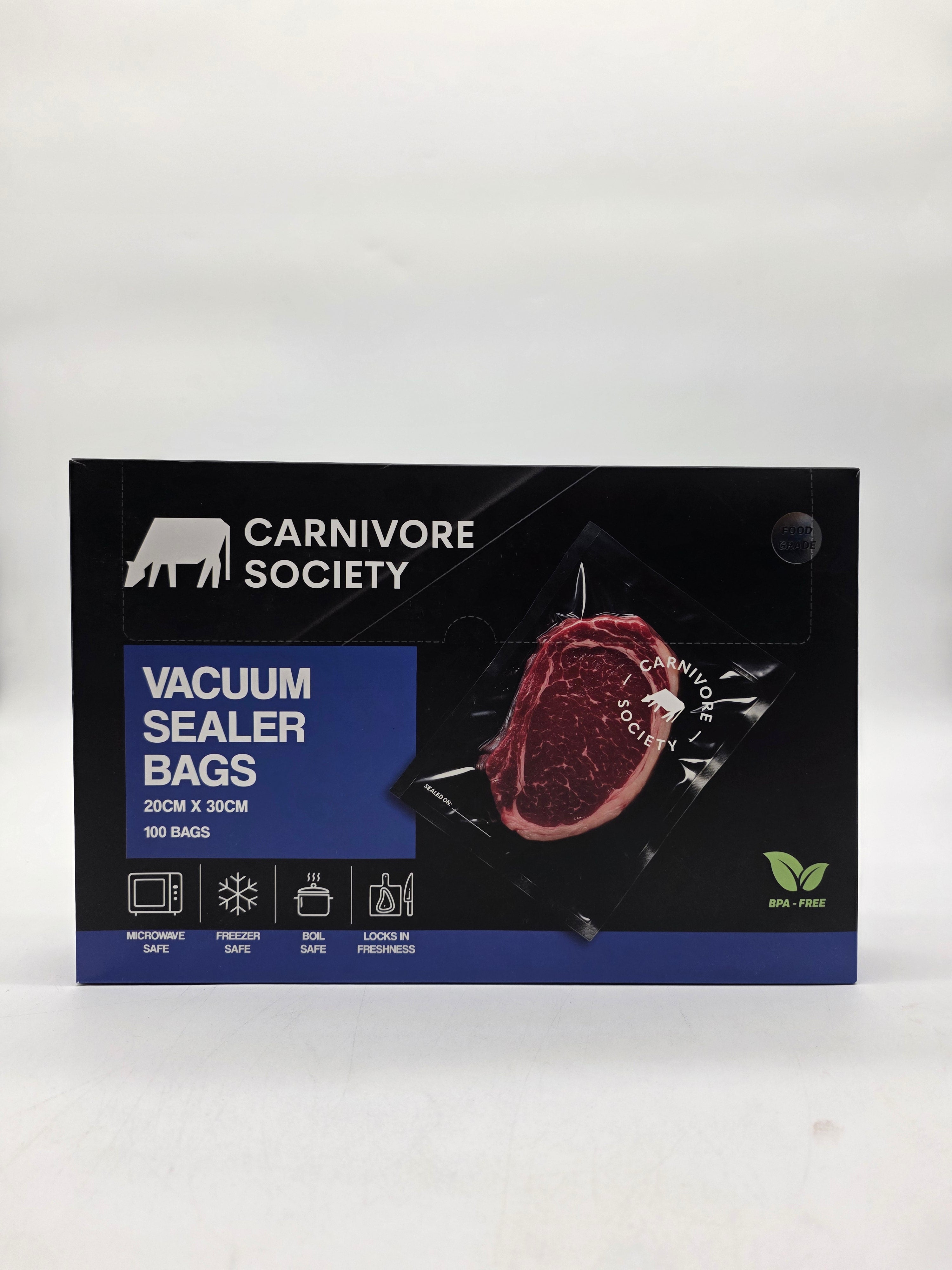 Carnivore Society Vacuum Sealer Bags - 20cm x 30cm (100 Pack)
