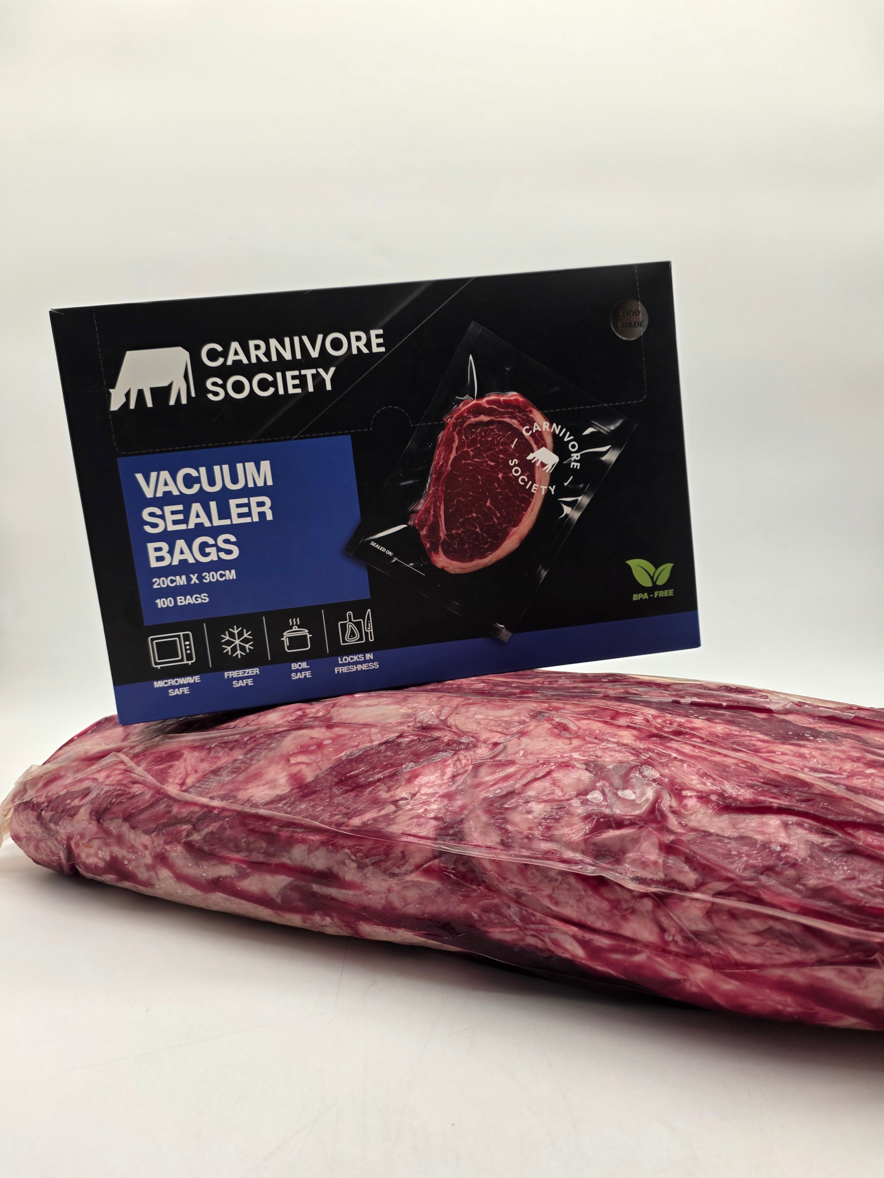 Carnivore Society Vacuum Sealer Bags - 20cm x 30cm (100 Pack)