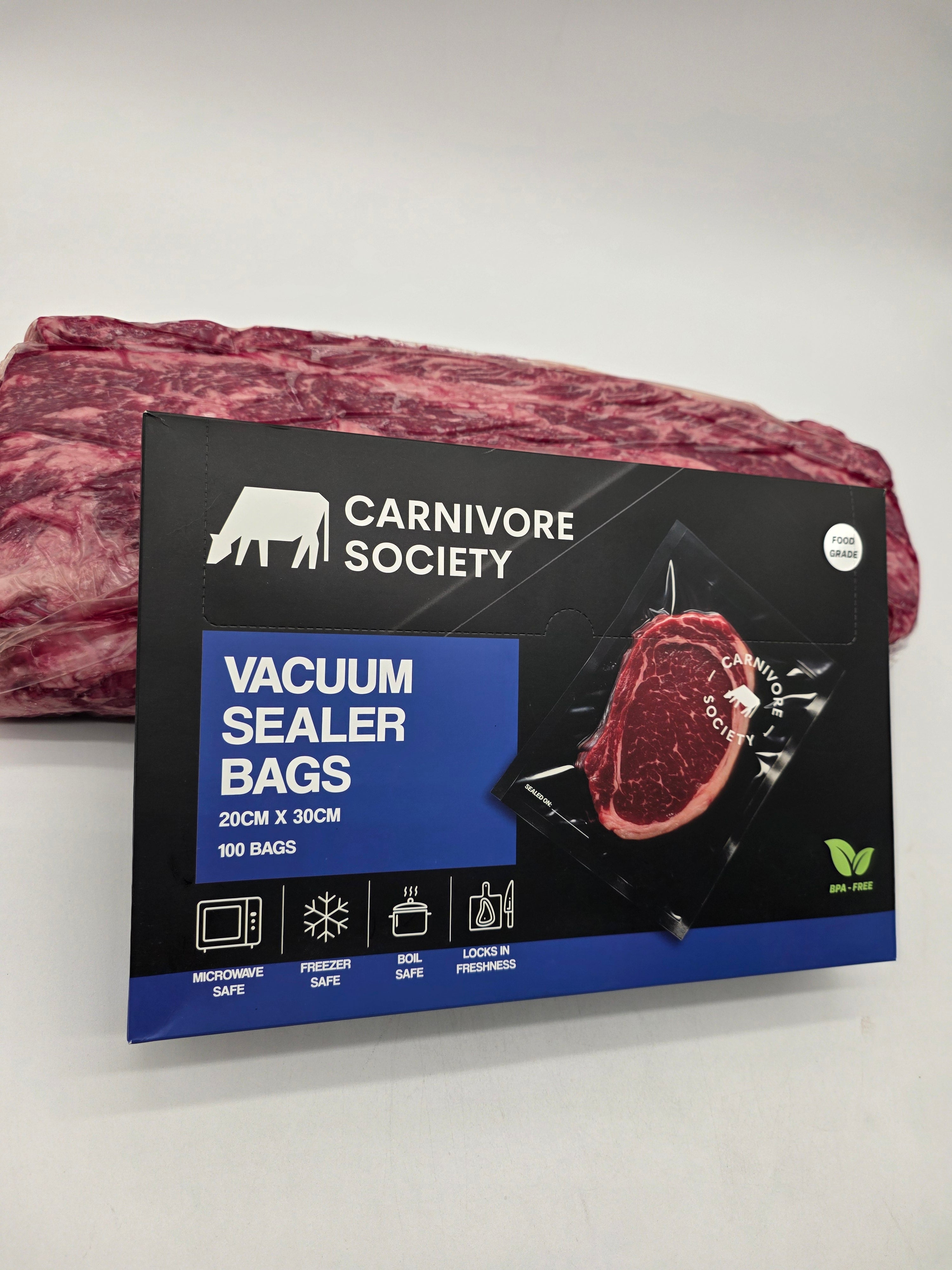 Carnivore Society Vacuum Sealer Bags - 20cm x 30cm (100 Pack)