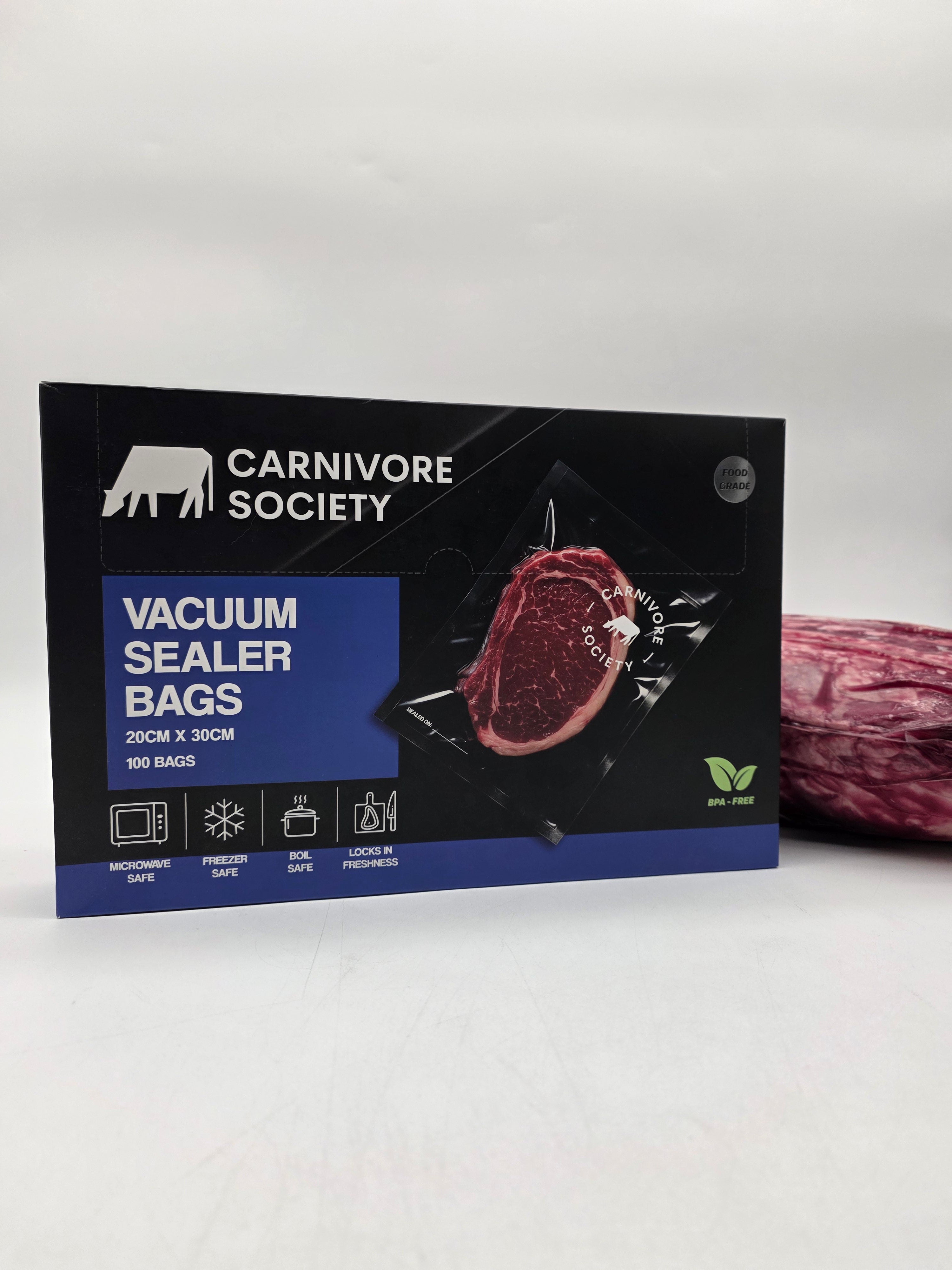 Carnivore Society Vacuum Sealer Bags - 20cm x 30cm (100 Pack)