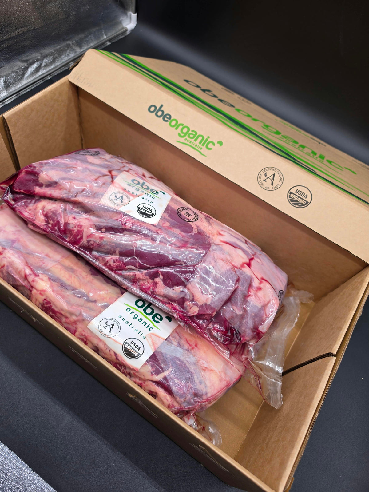 Ribeye 7 Ribs Per Rack From $67/kg – 100% Grass-Fed & Finished Organic Beef – OBE Organic