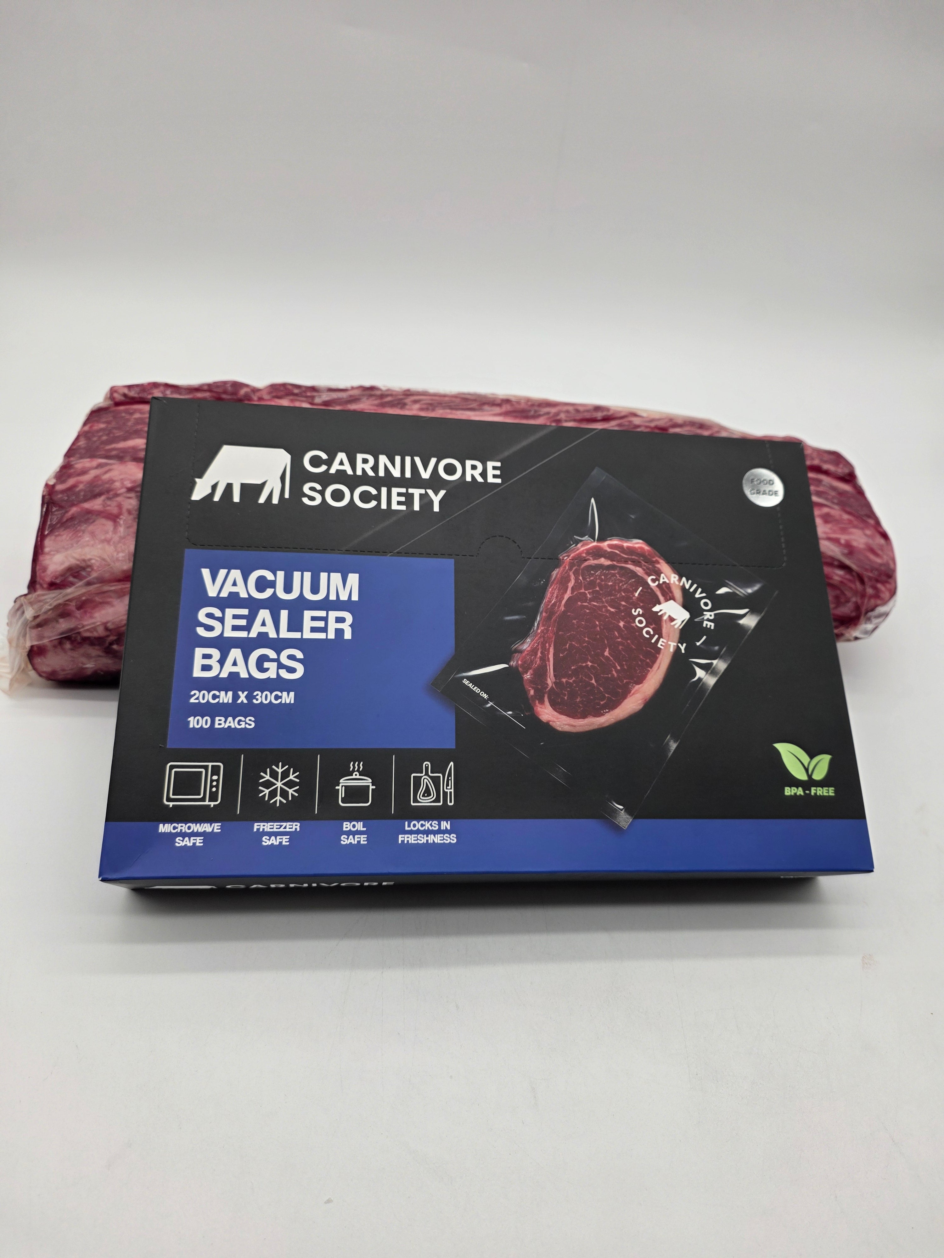 Carnivore Society Vacuum Sealer Bags - 20cm x 30cm (100 Pack)