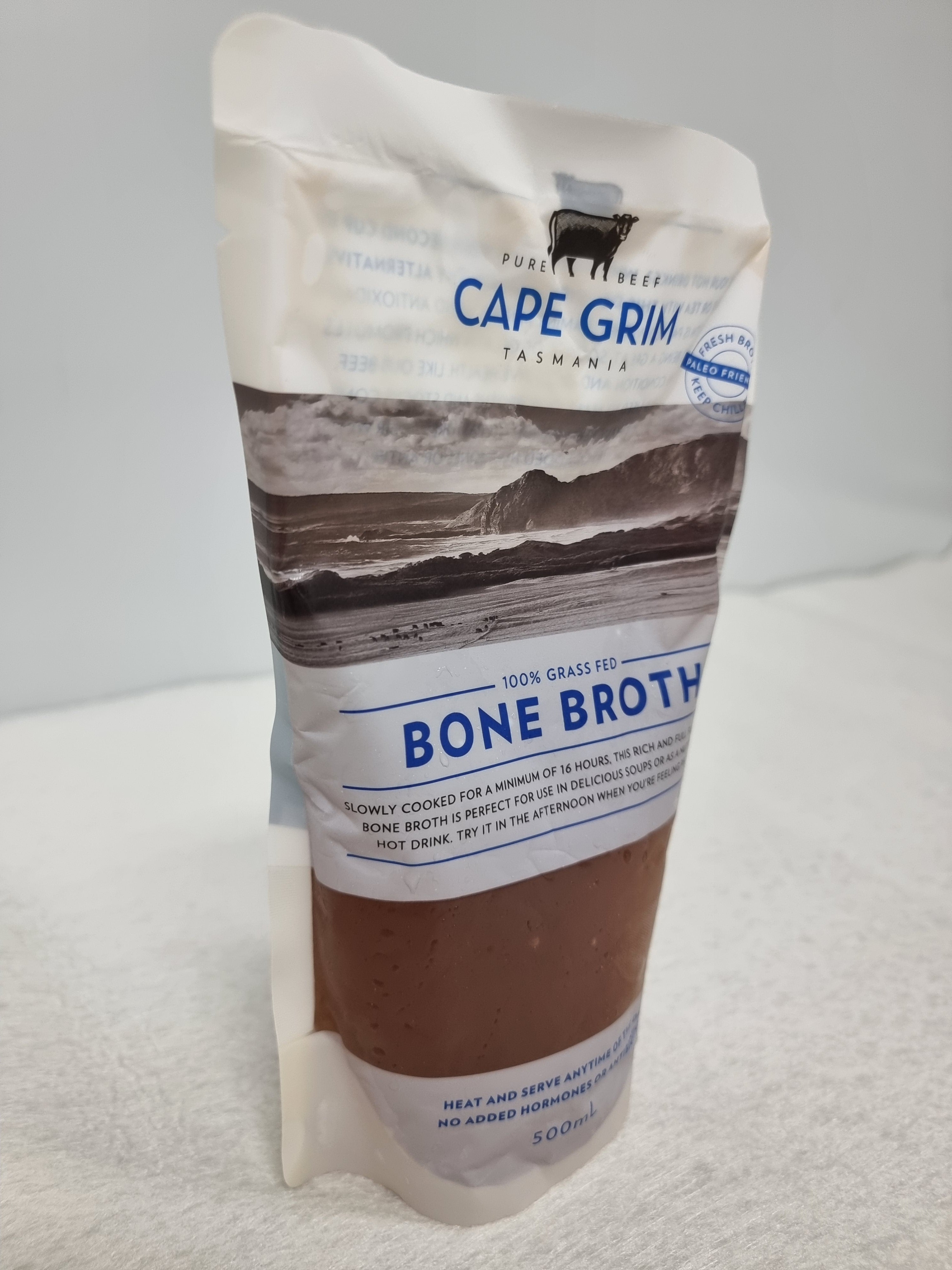 Cape Grim Bone Broth – 100% Grass-Fed & Finished, Tasmania (500mL)