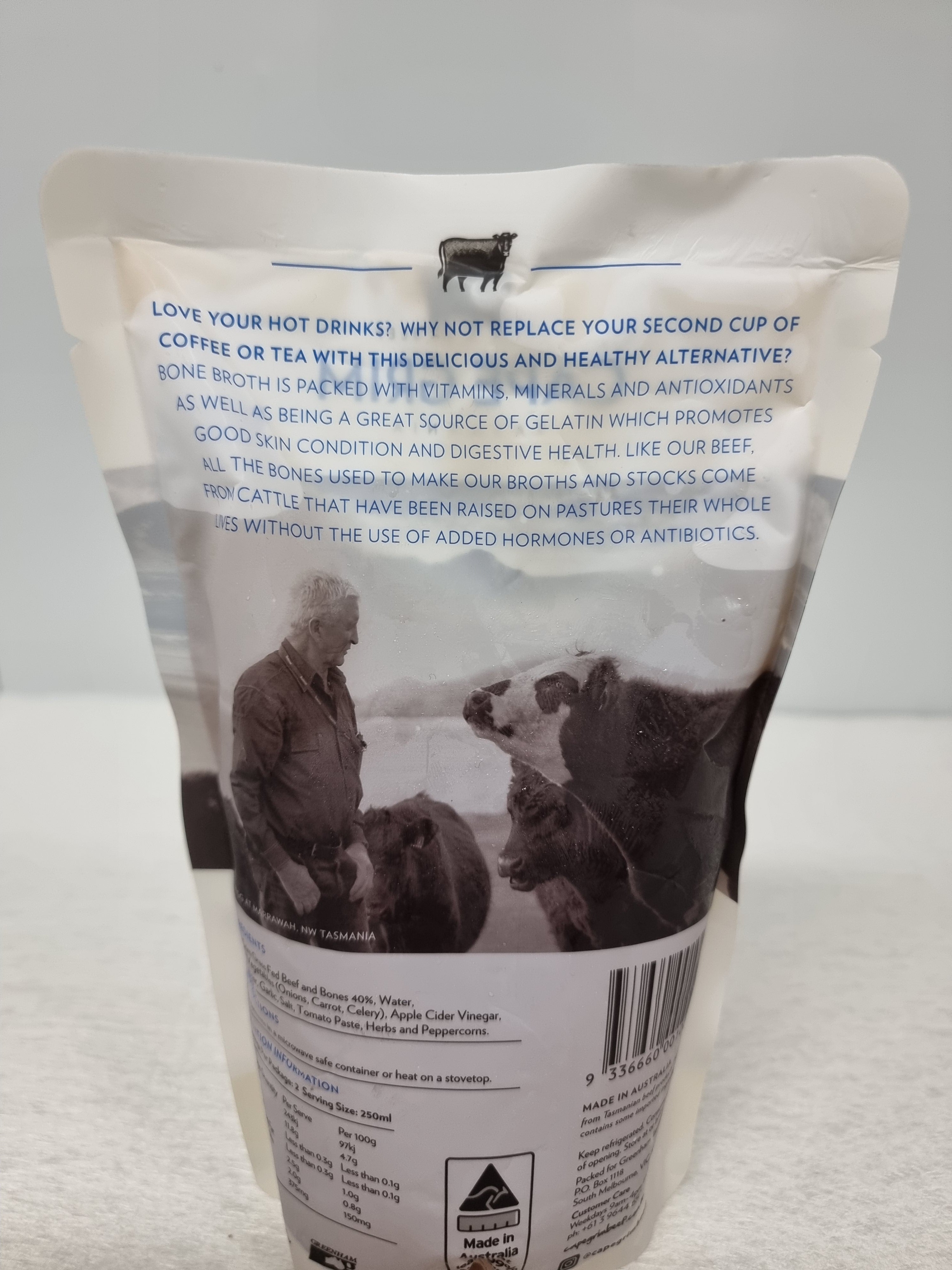 Cape Grim Bone Broth – 100% Grass-Fed & Finished, Tasmania (500mL)