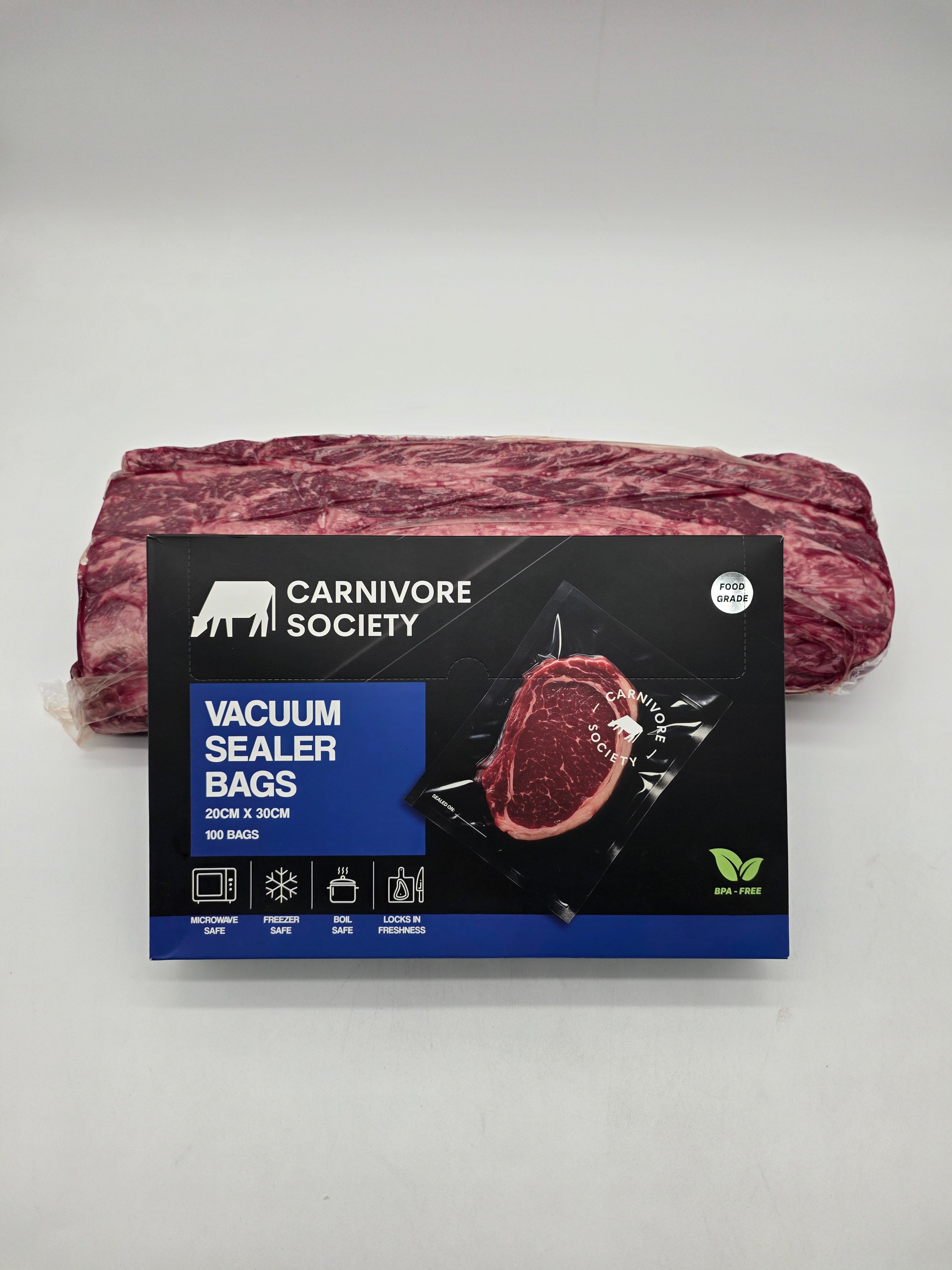 Carnivore Society Vacuum Sealer Bags - 20cm x 30cm (100 Pack)