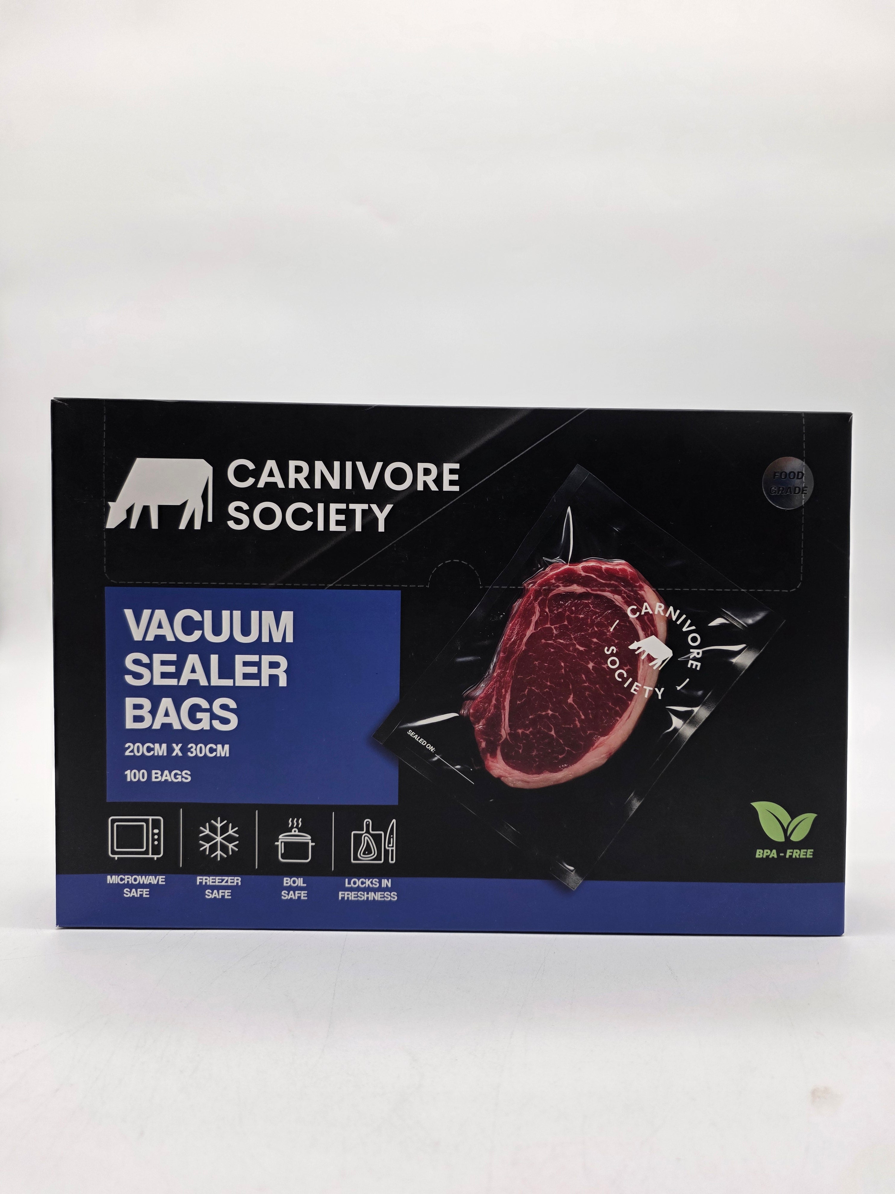 Carnivore Society Vacuum Sealer Bags - 20cm x 30cm (100 Pack)