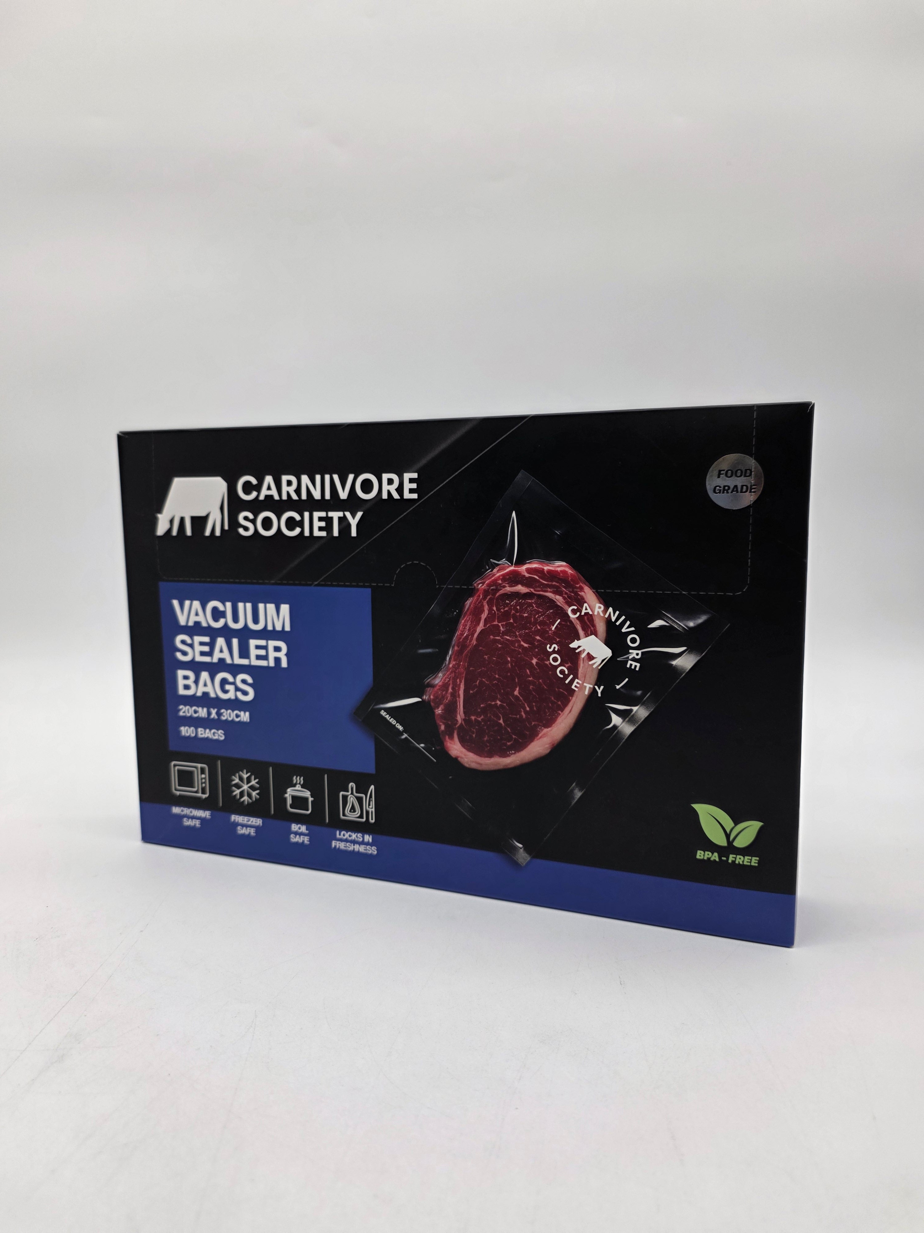 Carnivore Society Vacuum Sealer Bags - 20cm x 30cm (100 Pack)