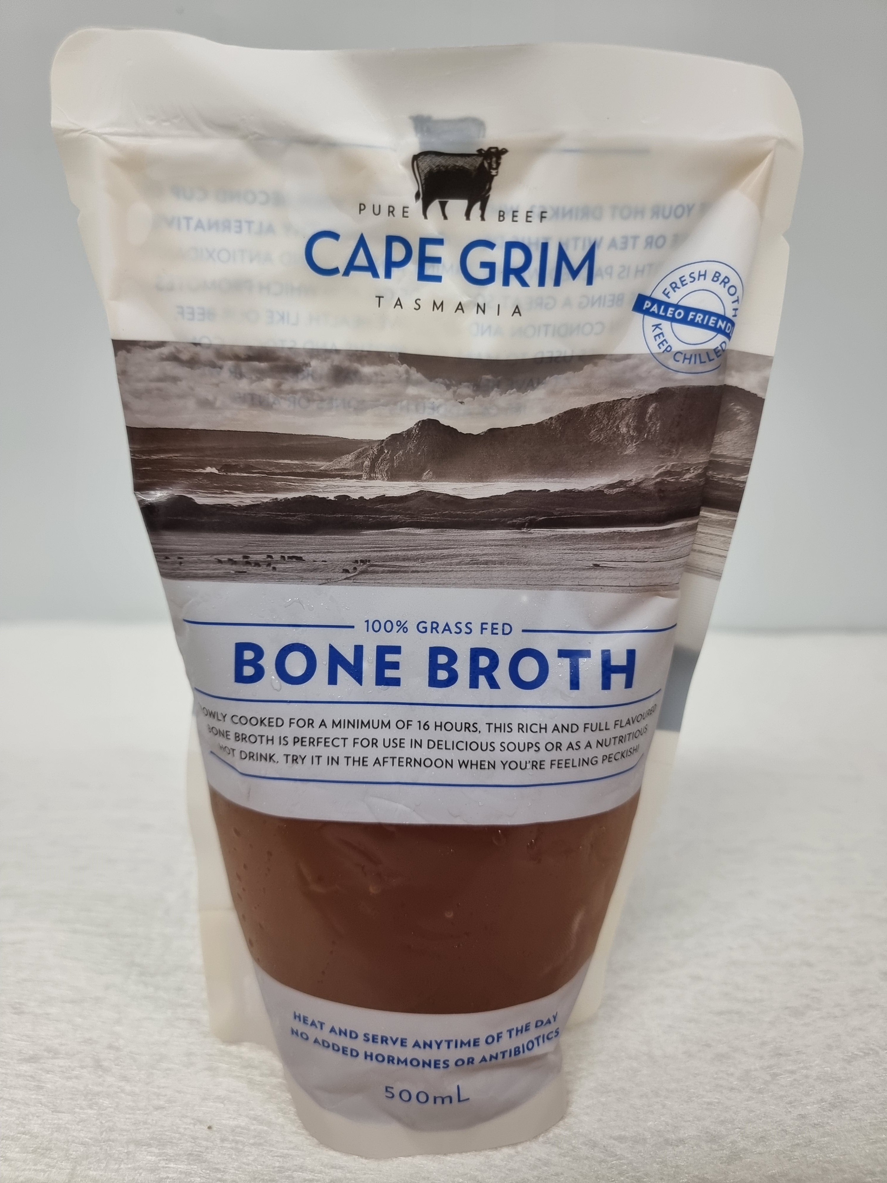 Cape Grim Bone Broth – 100% Grass-Fed & Finished, Tasmania (500mL)